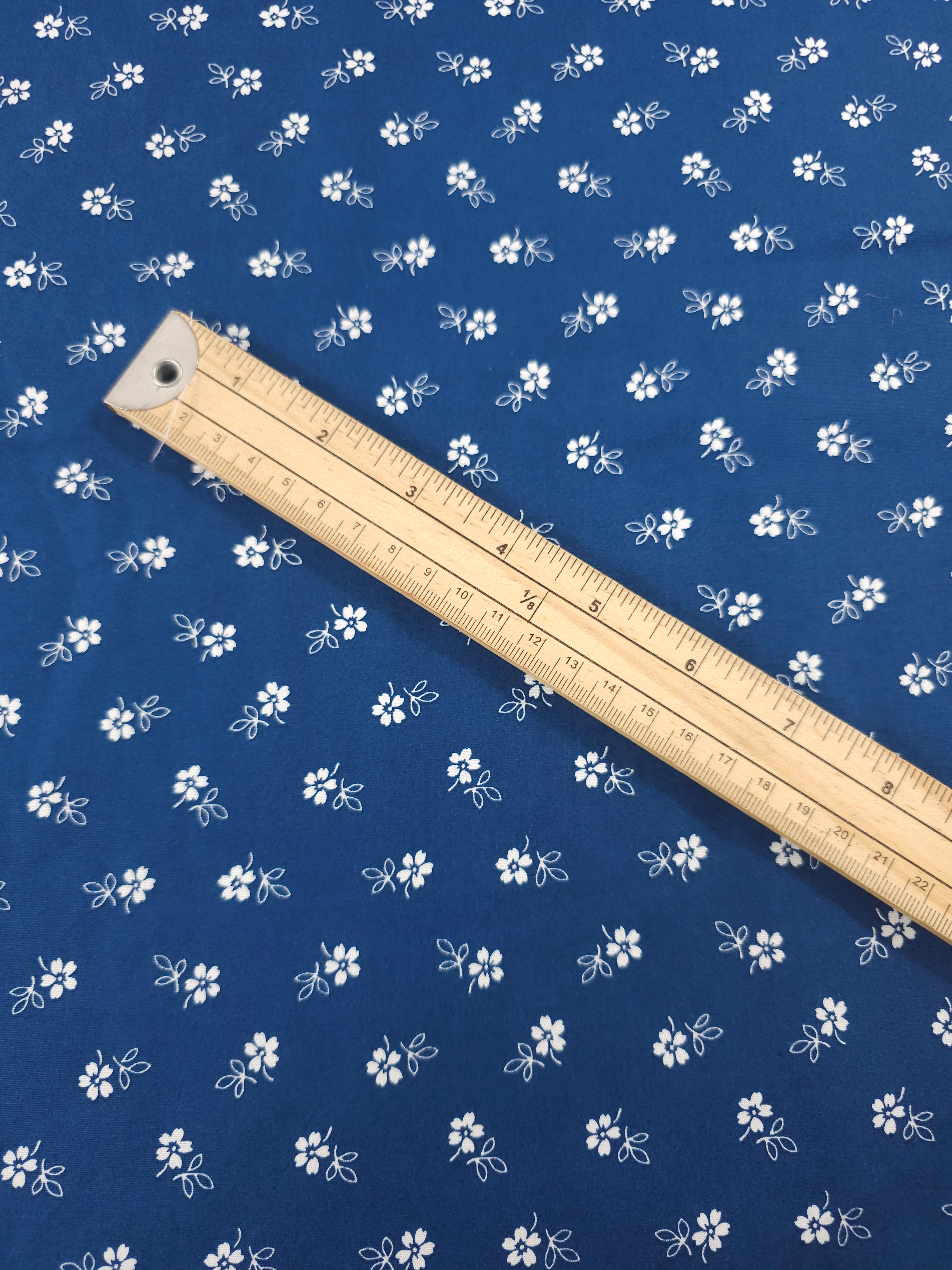 Admiral Blue Small Flower 100% Cotton
