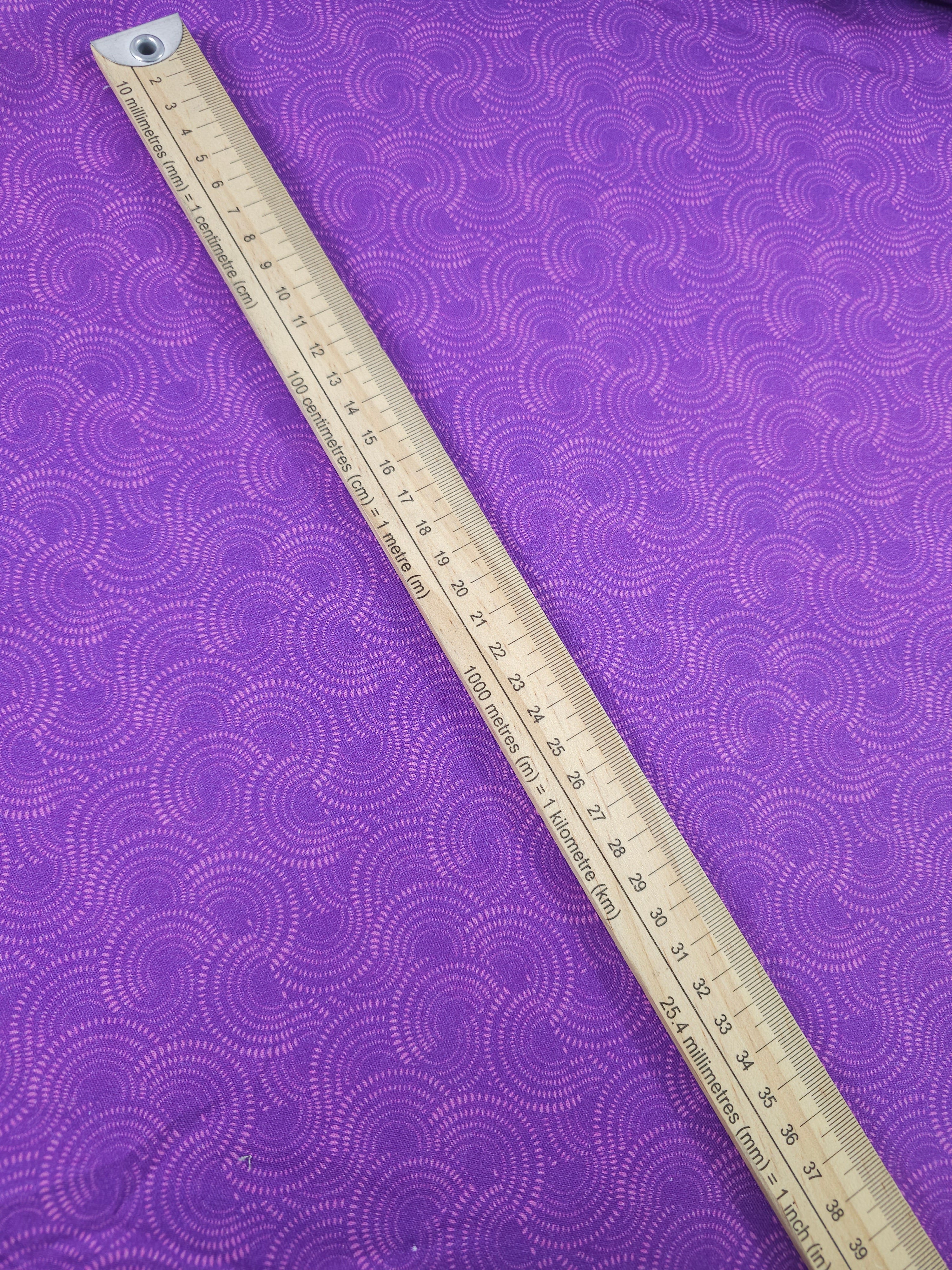 Purple Abstract Curve Spiral 100% Cotton