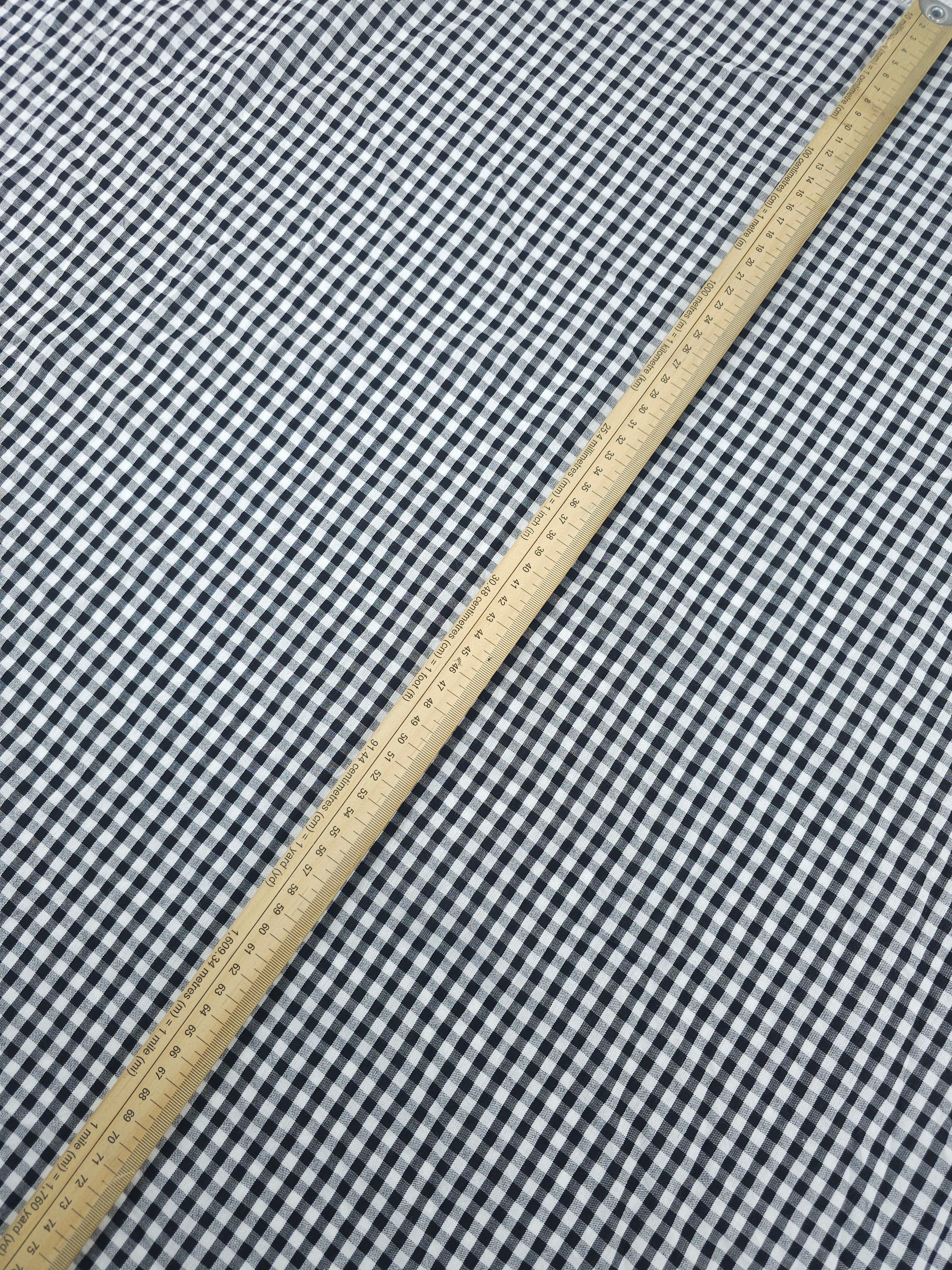 Black/White Small Gingham Cotton SeerSucker *PRE-ORDER*