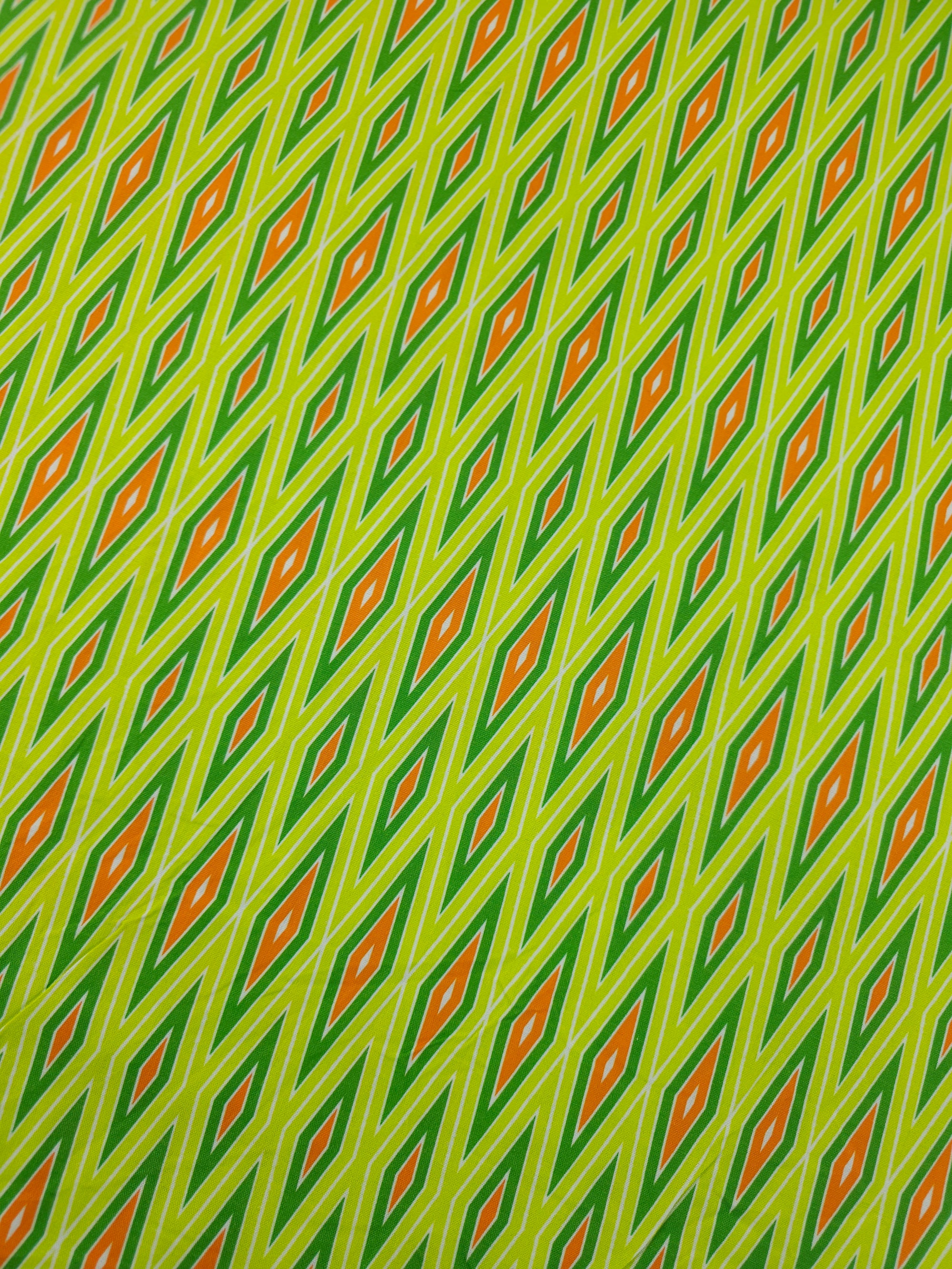 Lime/Orange Abstract Vector 100% Cotton - Free Spirit