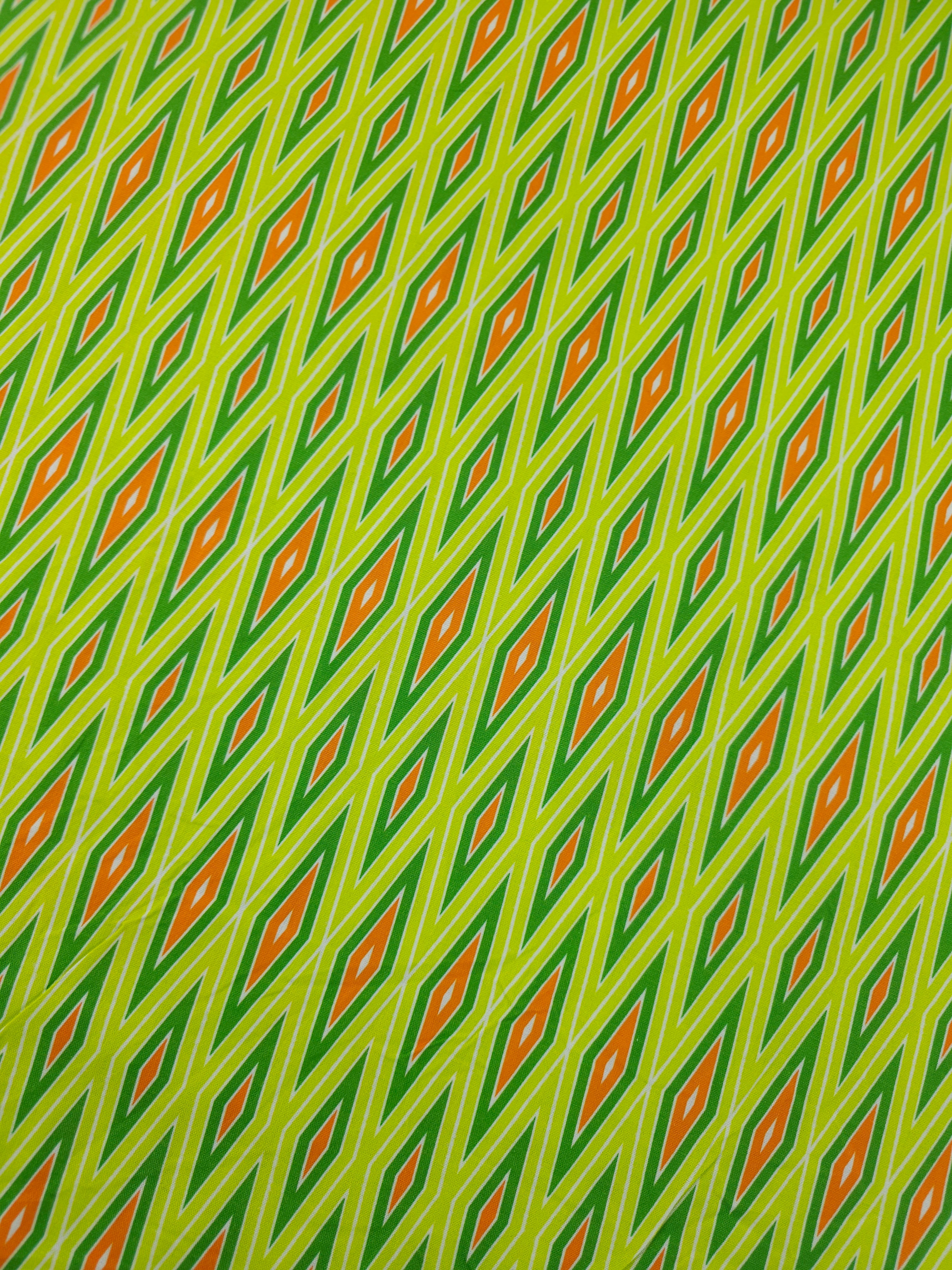 Lime/Orange Abstract Vector 100% Cotton - Free Spirit