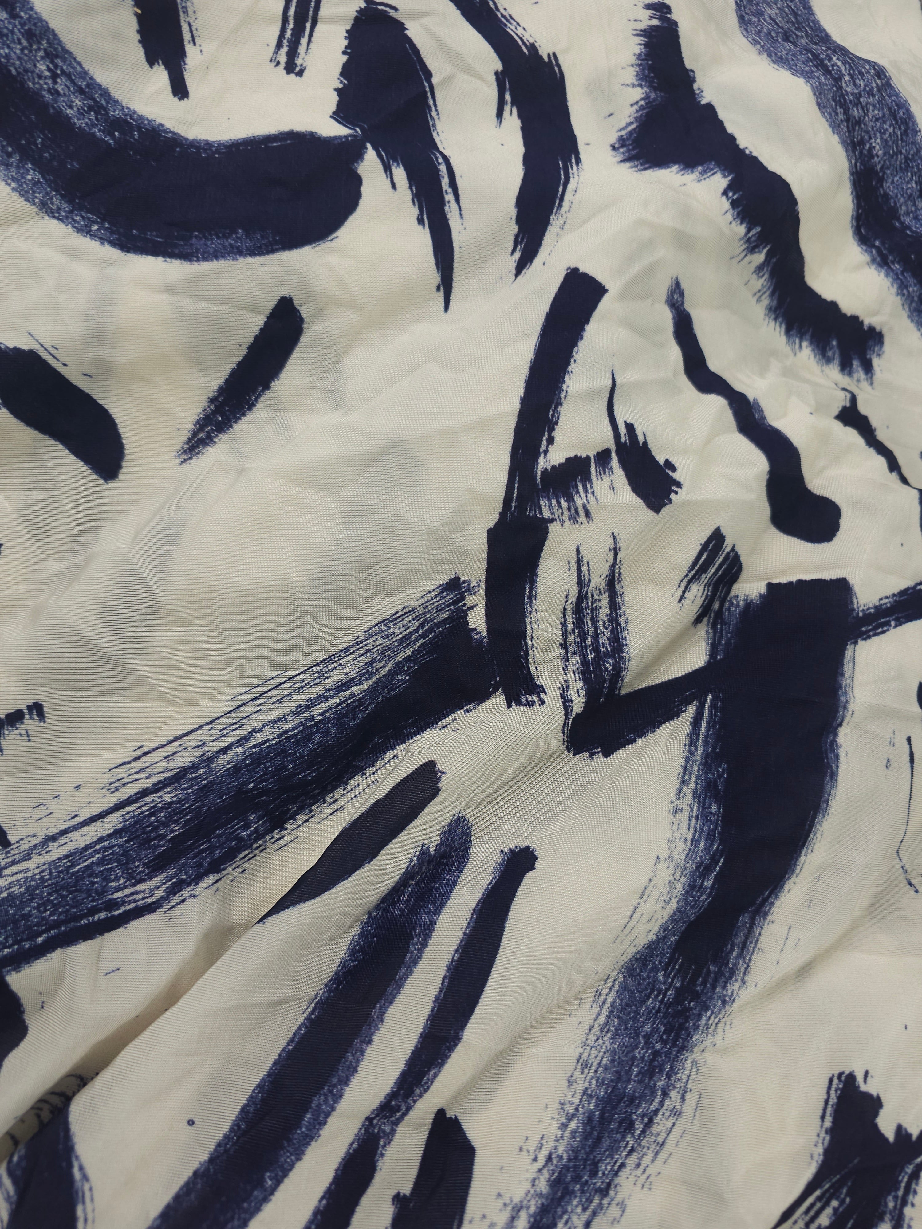 Navy paint swash Viscose jersey- 3.4m piece