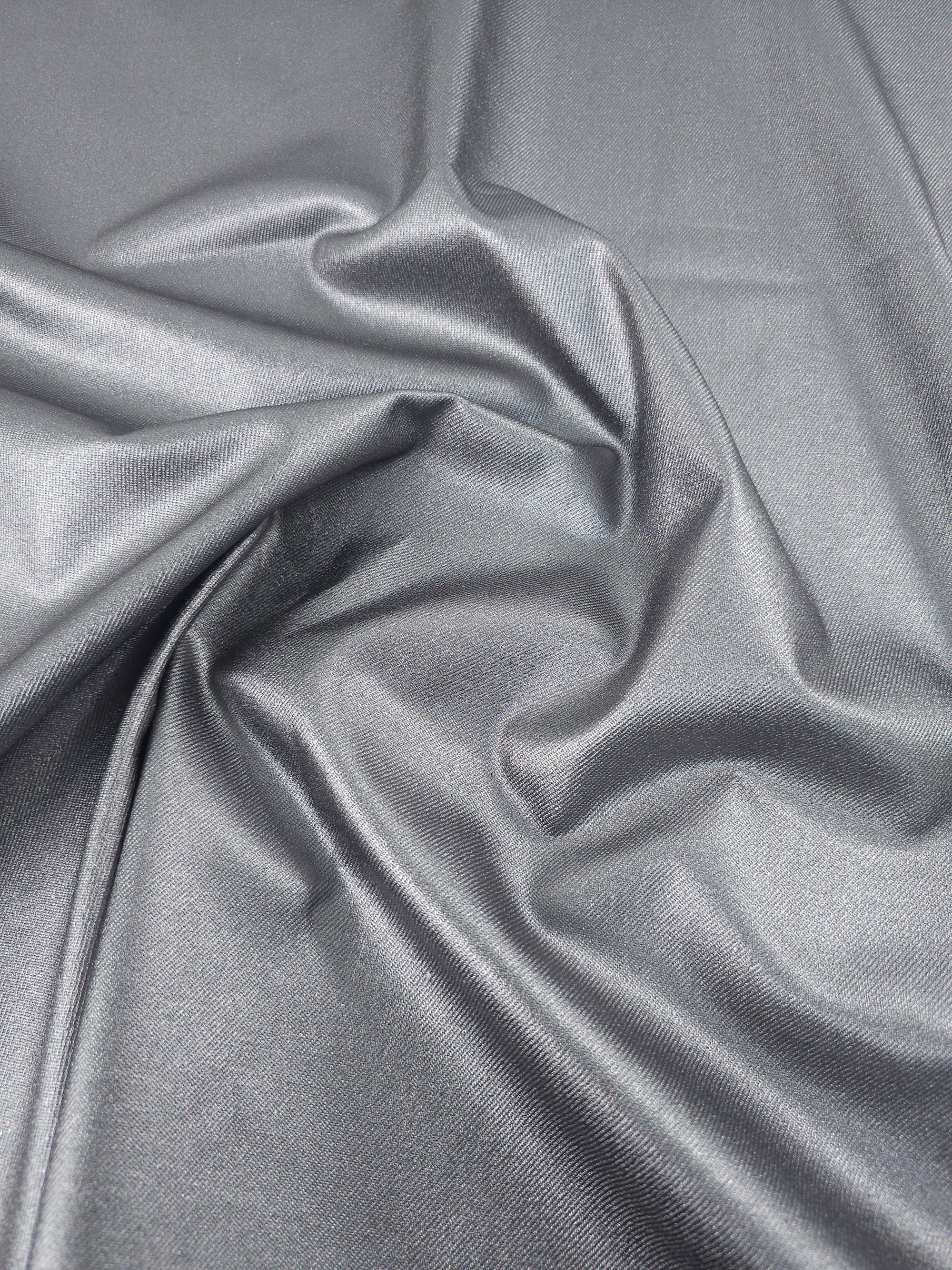 Misty Silver Metallic Denim