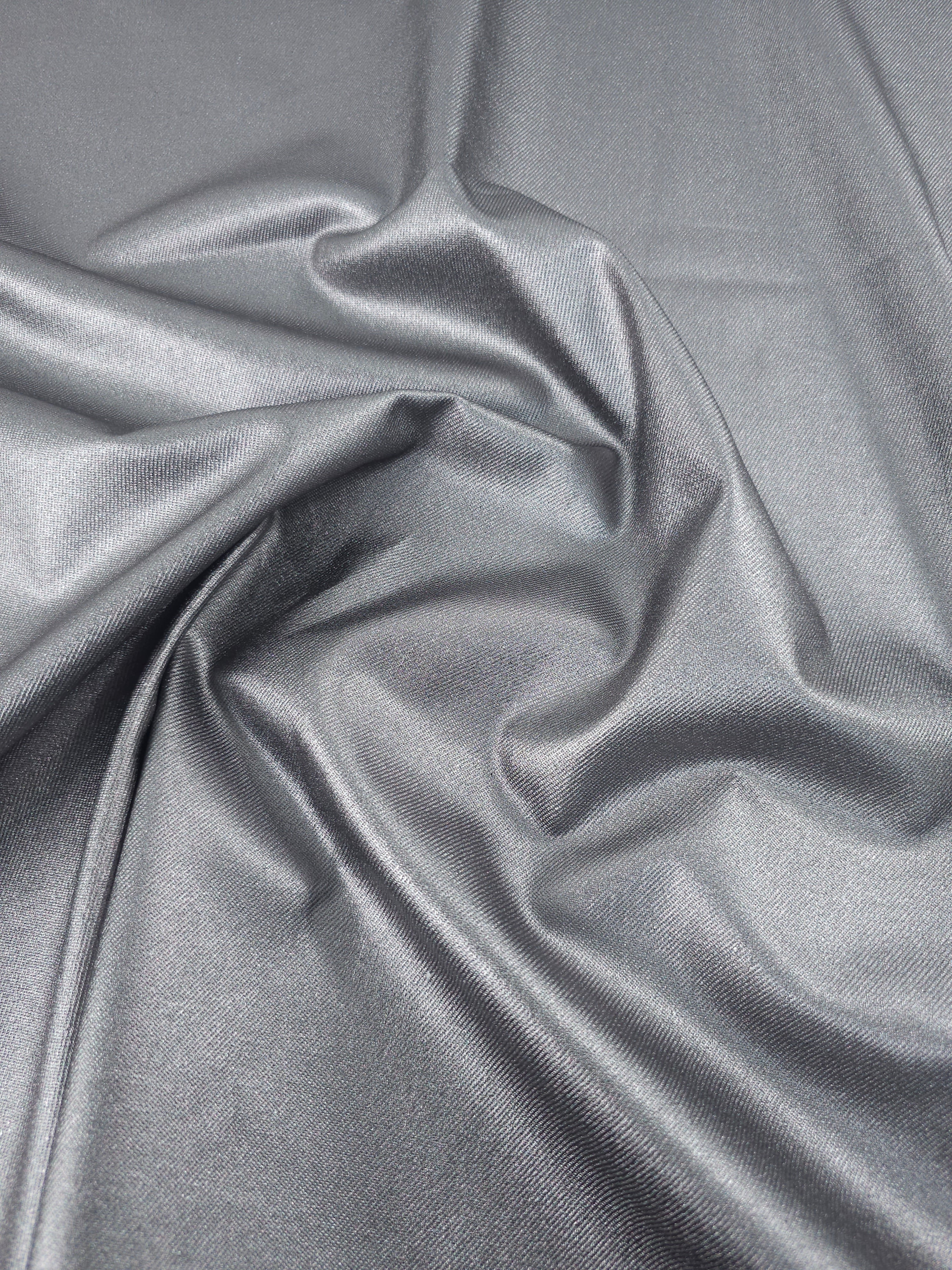 Misty Silver Metallic Denim