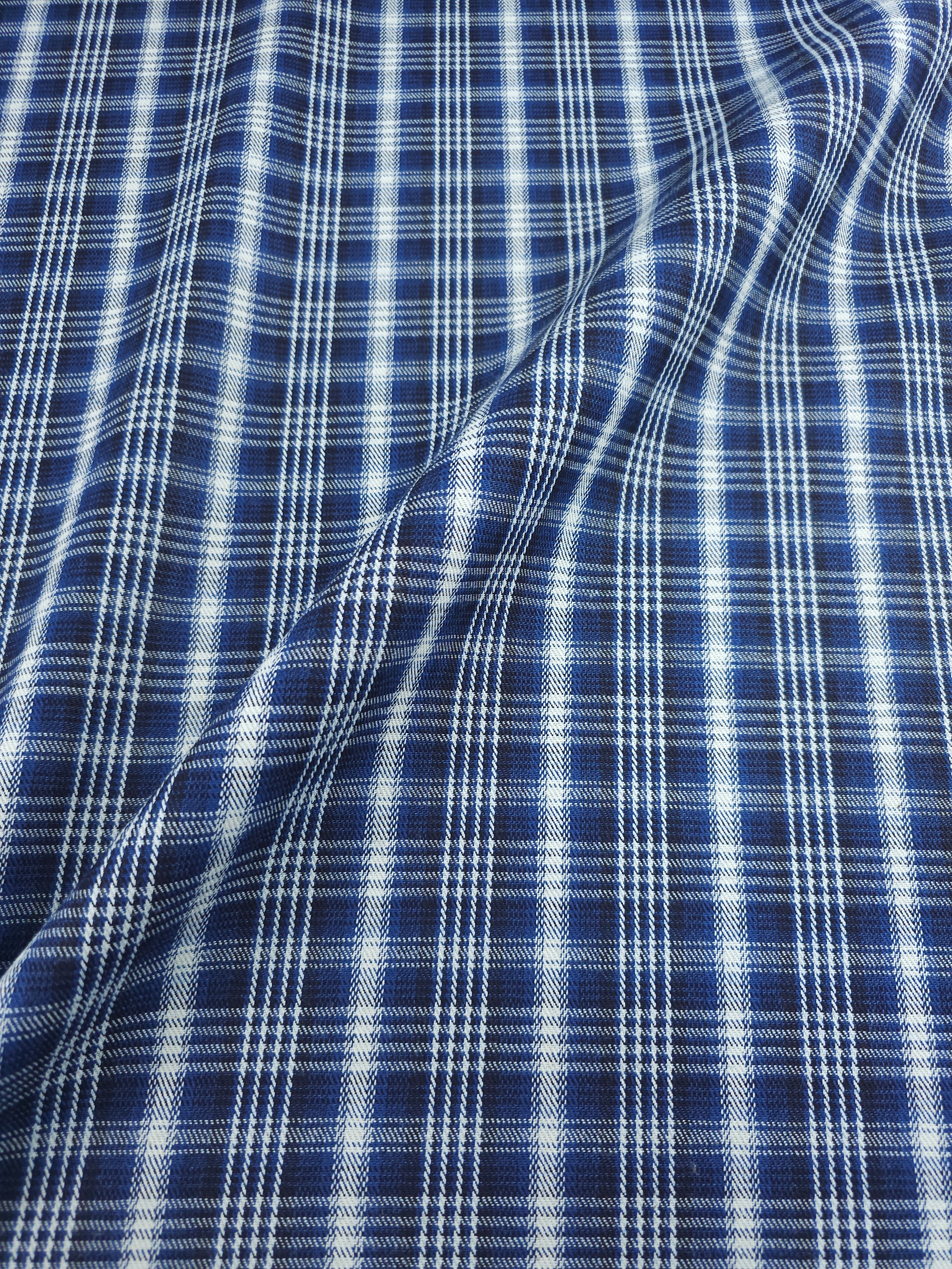 Cobalt Blue Tartan Denim