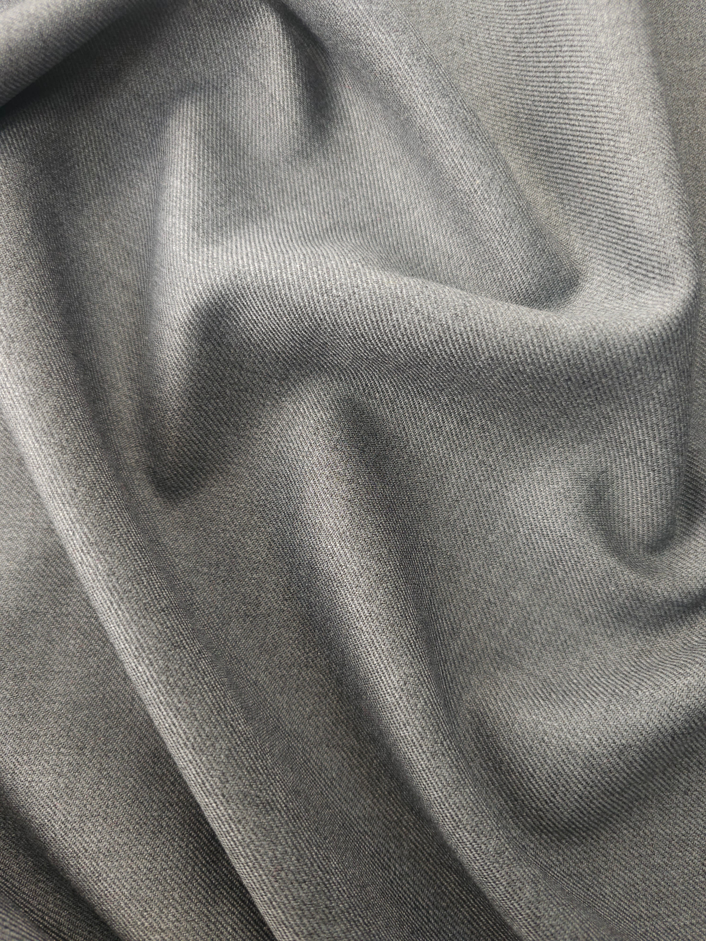 Grey Poly Wool Suiting