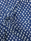 Navy Abstract Flower Petal Viscose Jersey