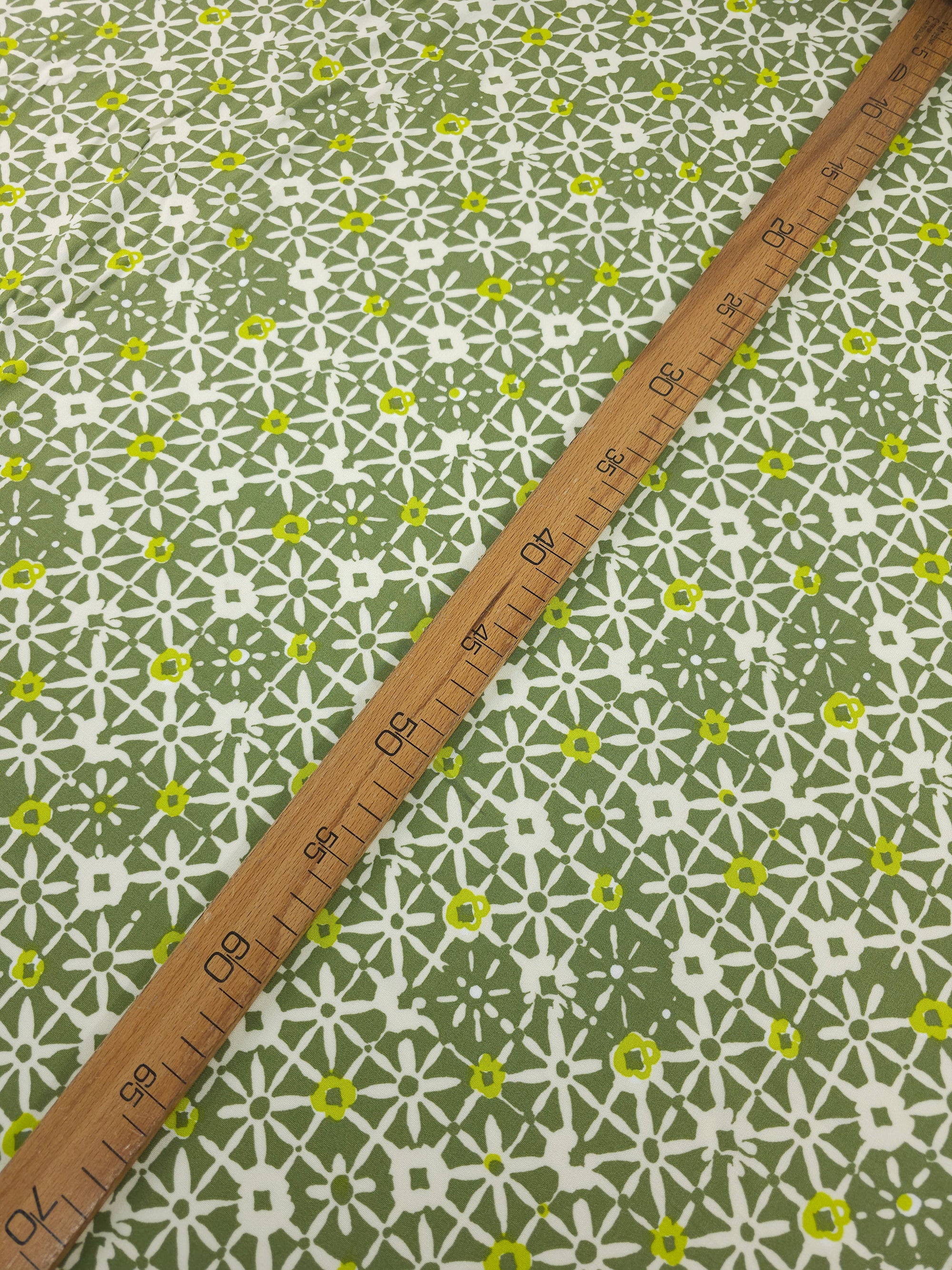 Sage/Lime Geometric Splat Viscose Challis