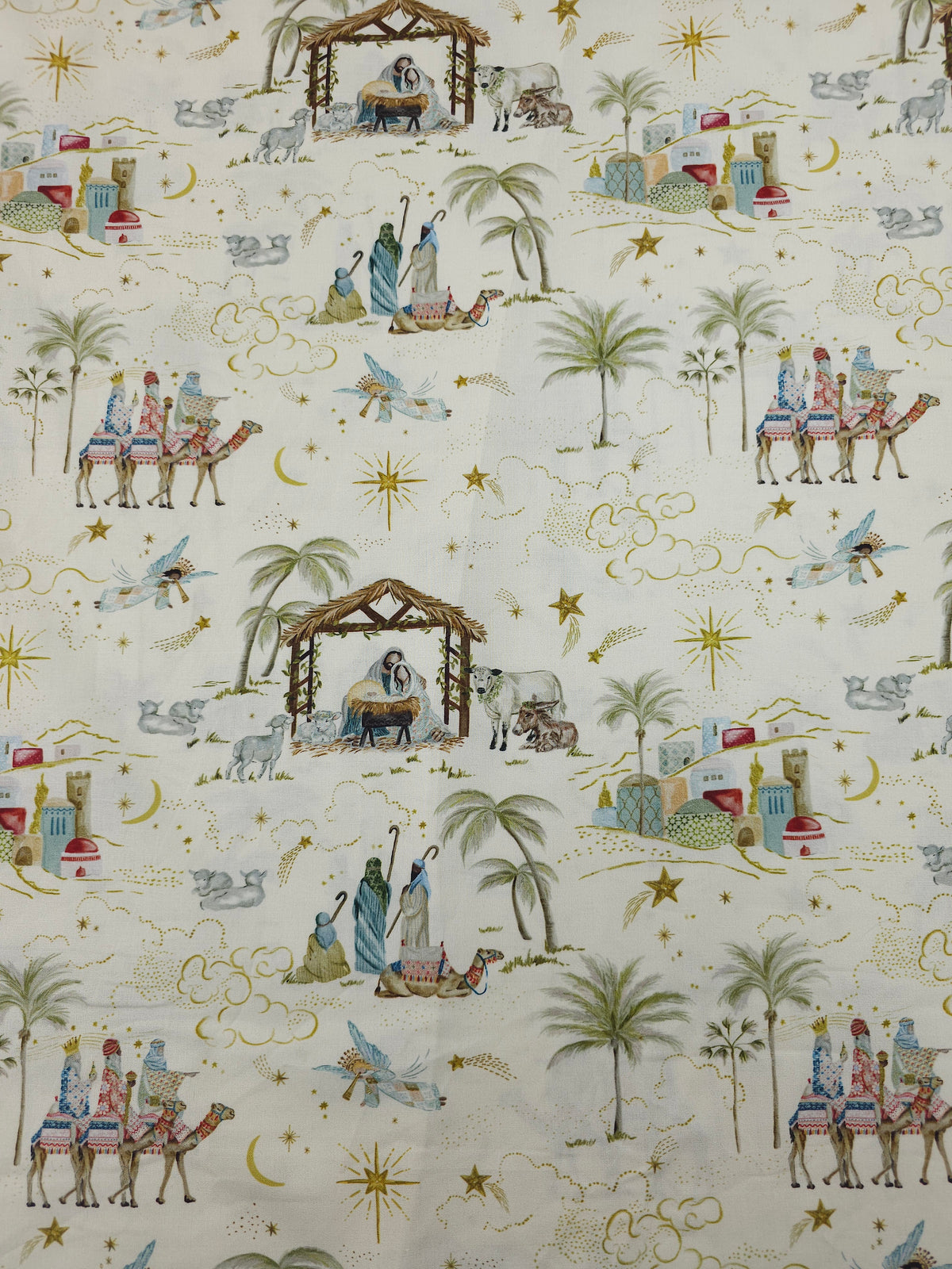 Cream Silent Night Scenic 100% Cotton