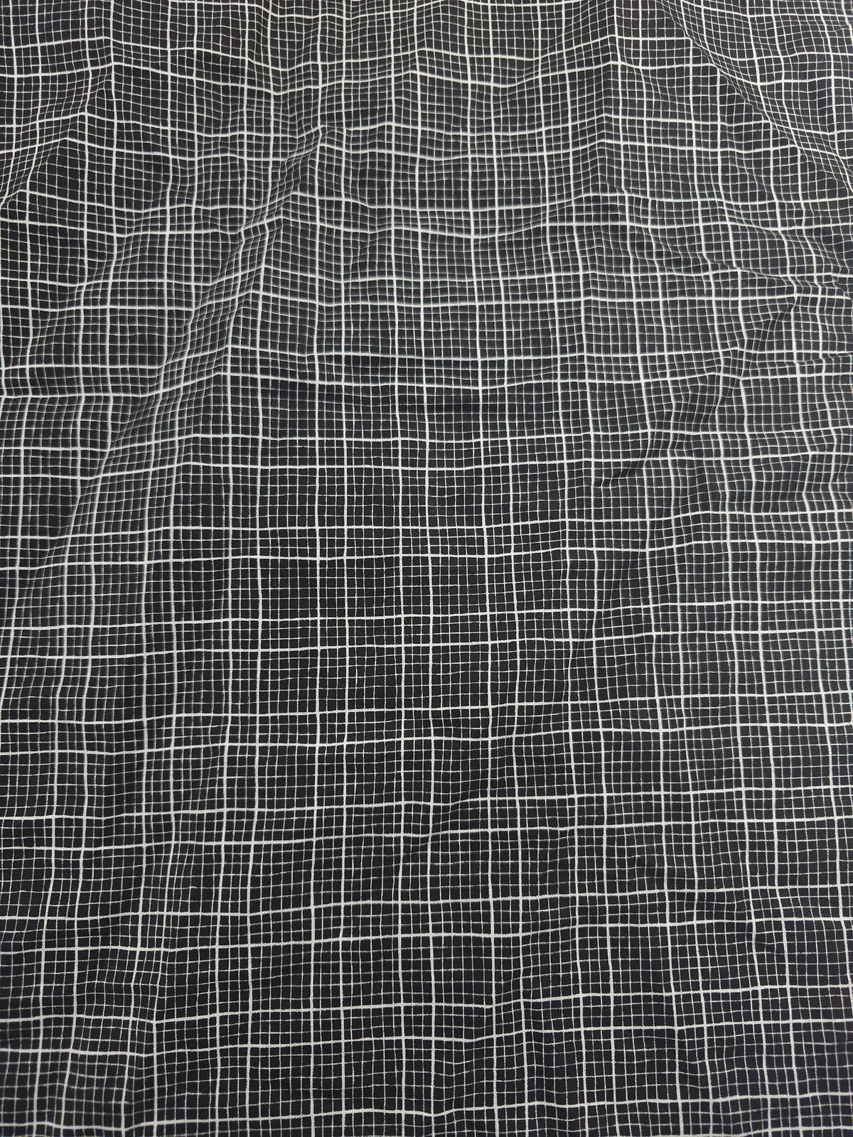Black grid Cotton- 1m piece