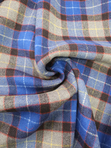  Grey/Blue Tartan Heavyweight Wool Mix