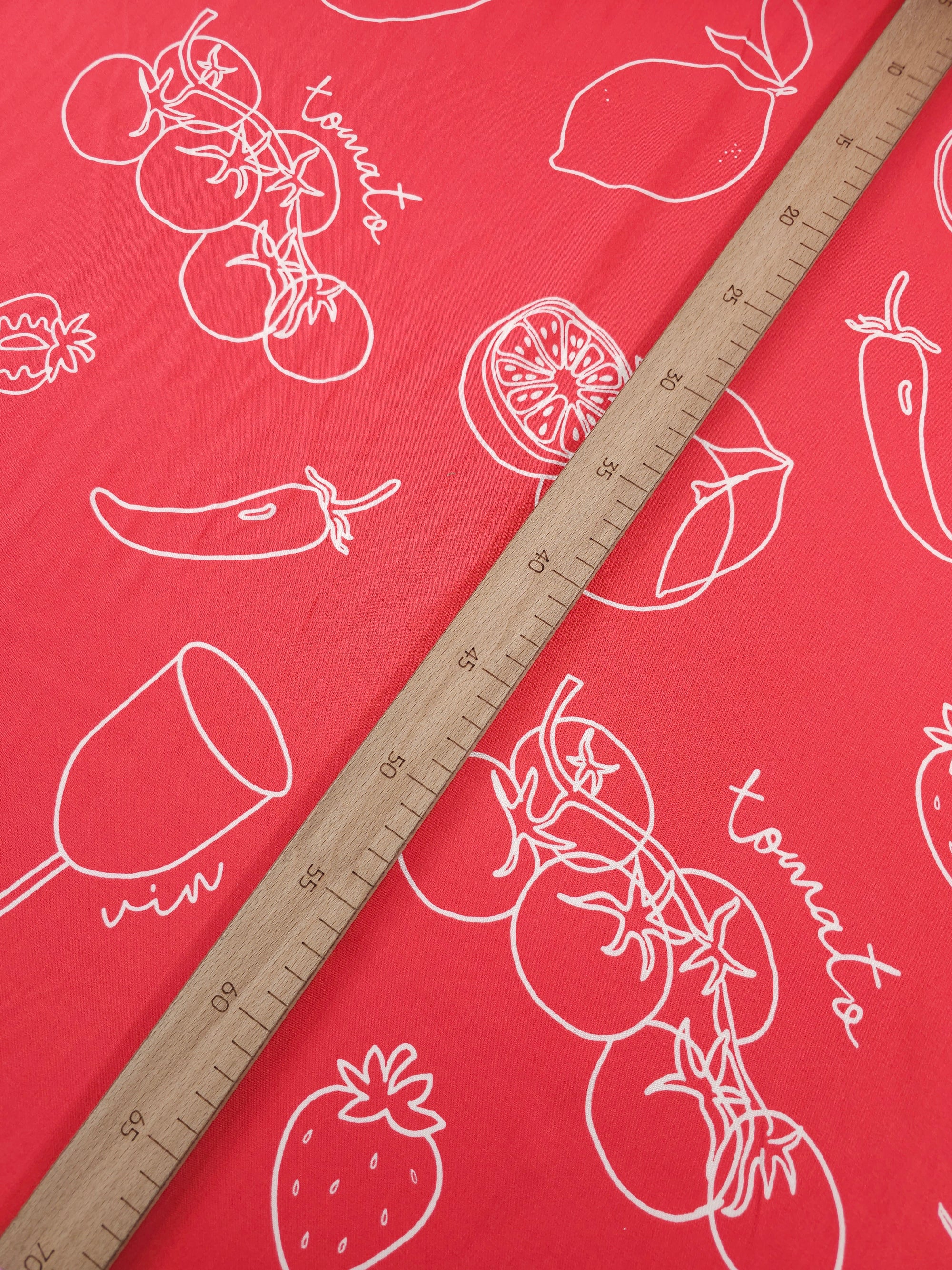Soft Red Fruit Cocktail Viscose Challis