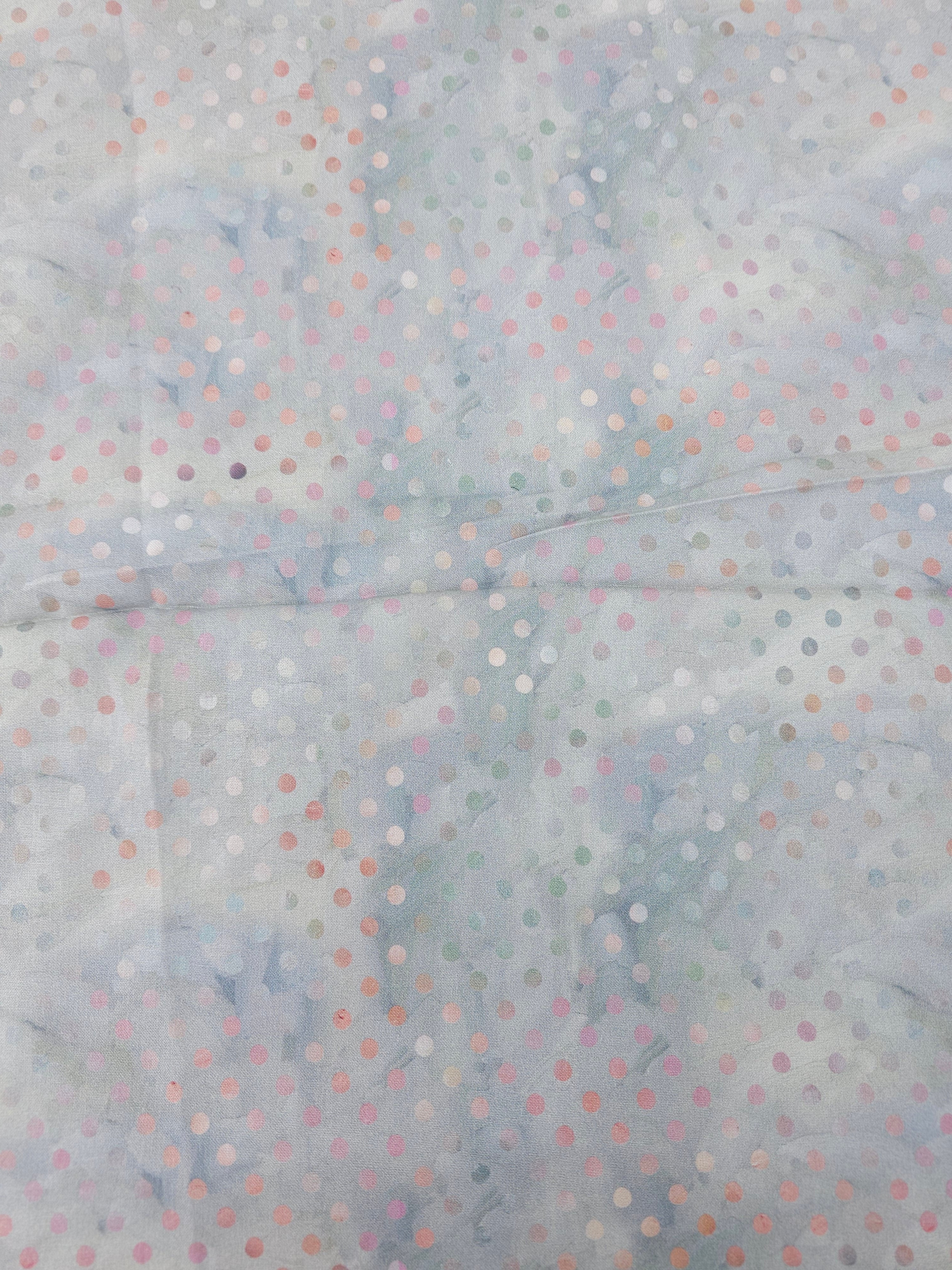Grey pink dotted Cotton- 2.2m piece
