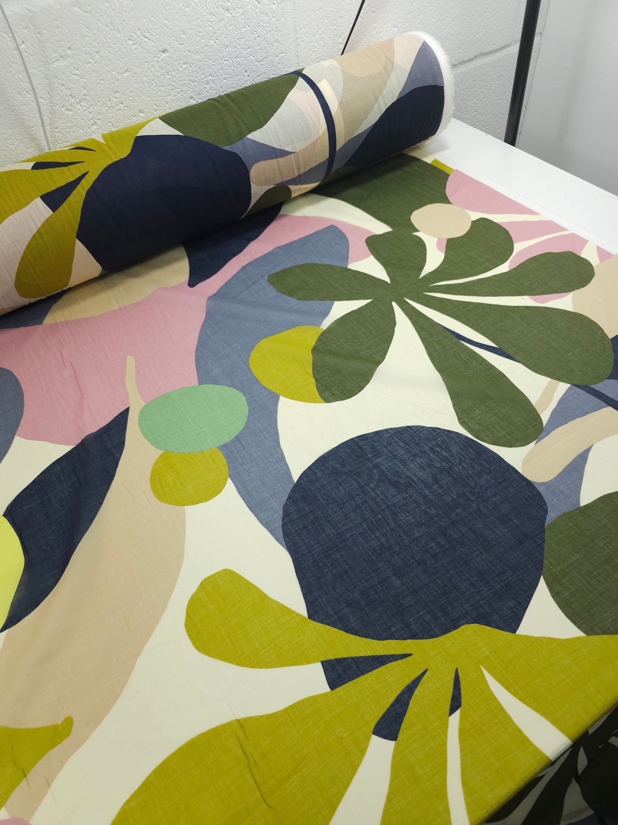 Geometric Palm Cotton Voile