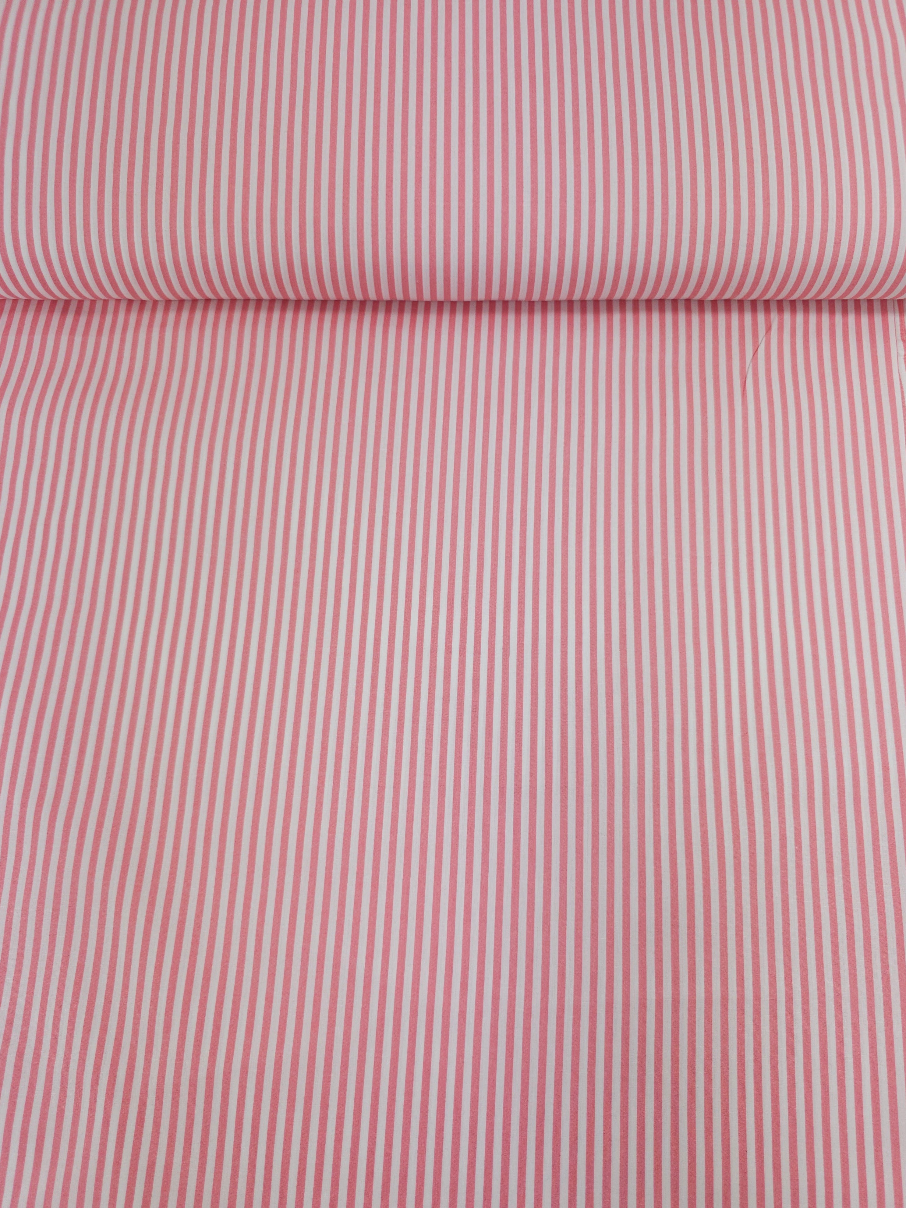 Candy Pink/White Stripe 100% Cotton 99" *EXTRA WIDE*