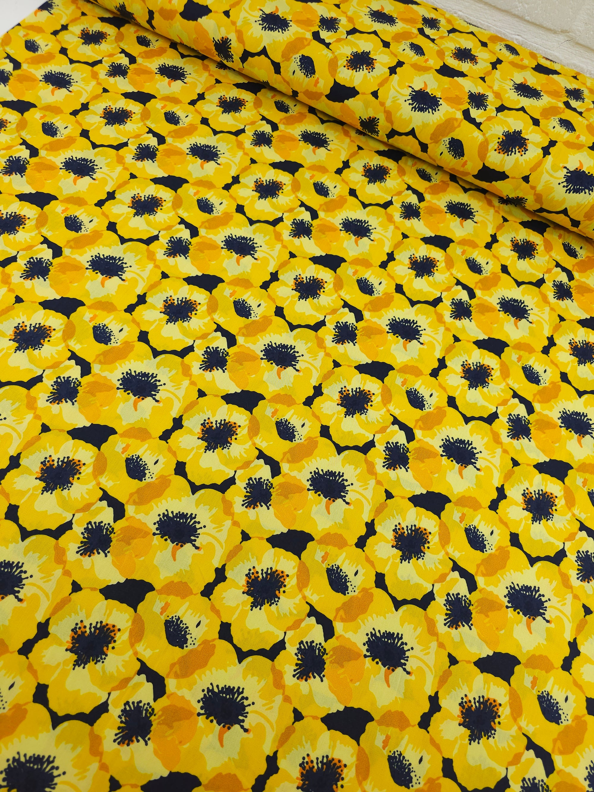 Marigold Poppy Floral Cotton Viscose