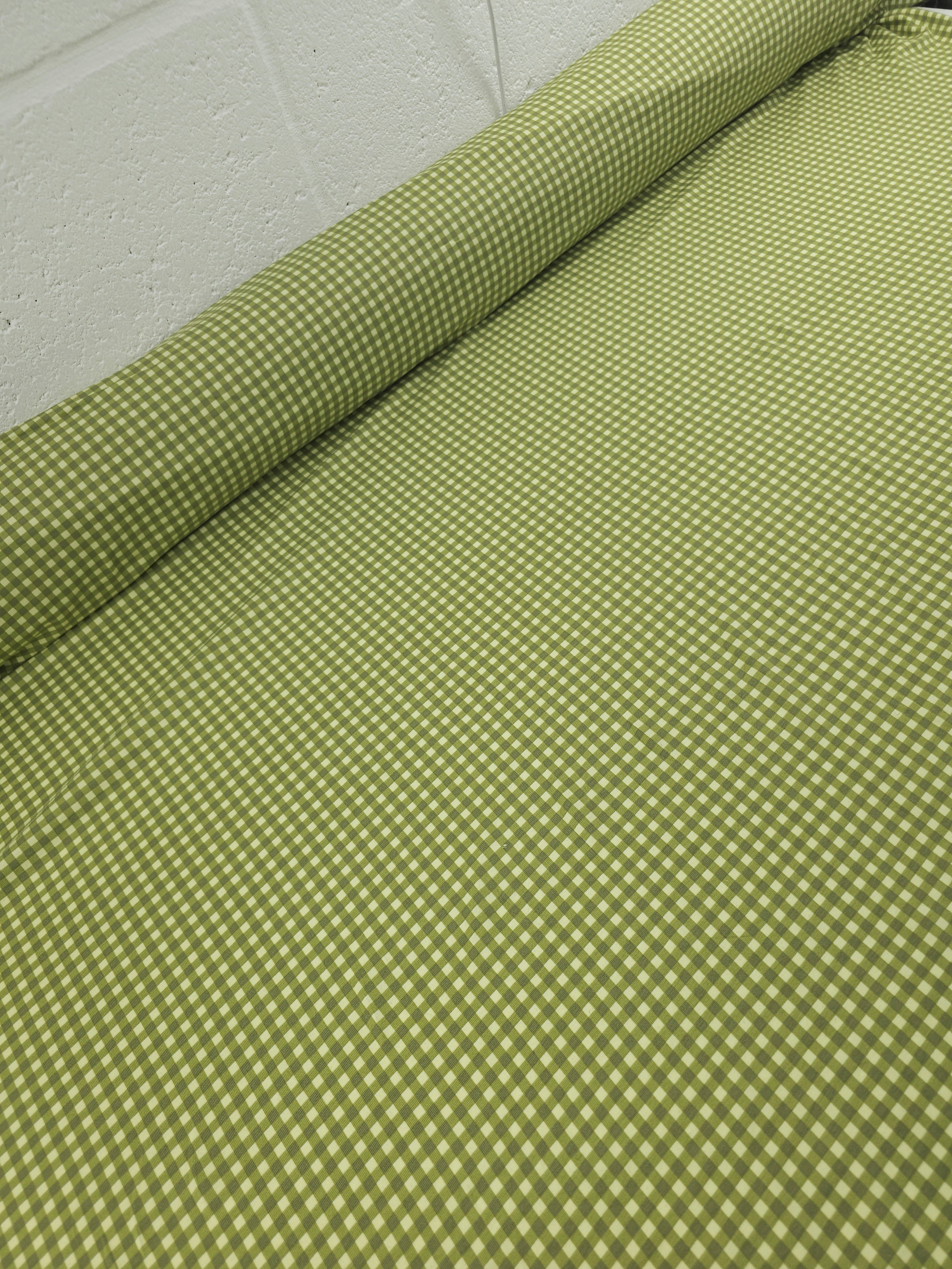 Sage/Green Gingham Cotton Jersey