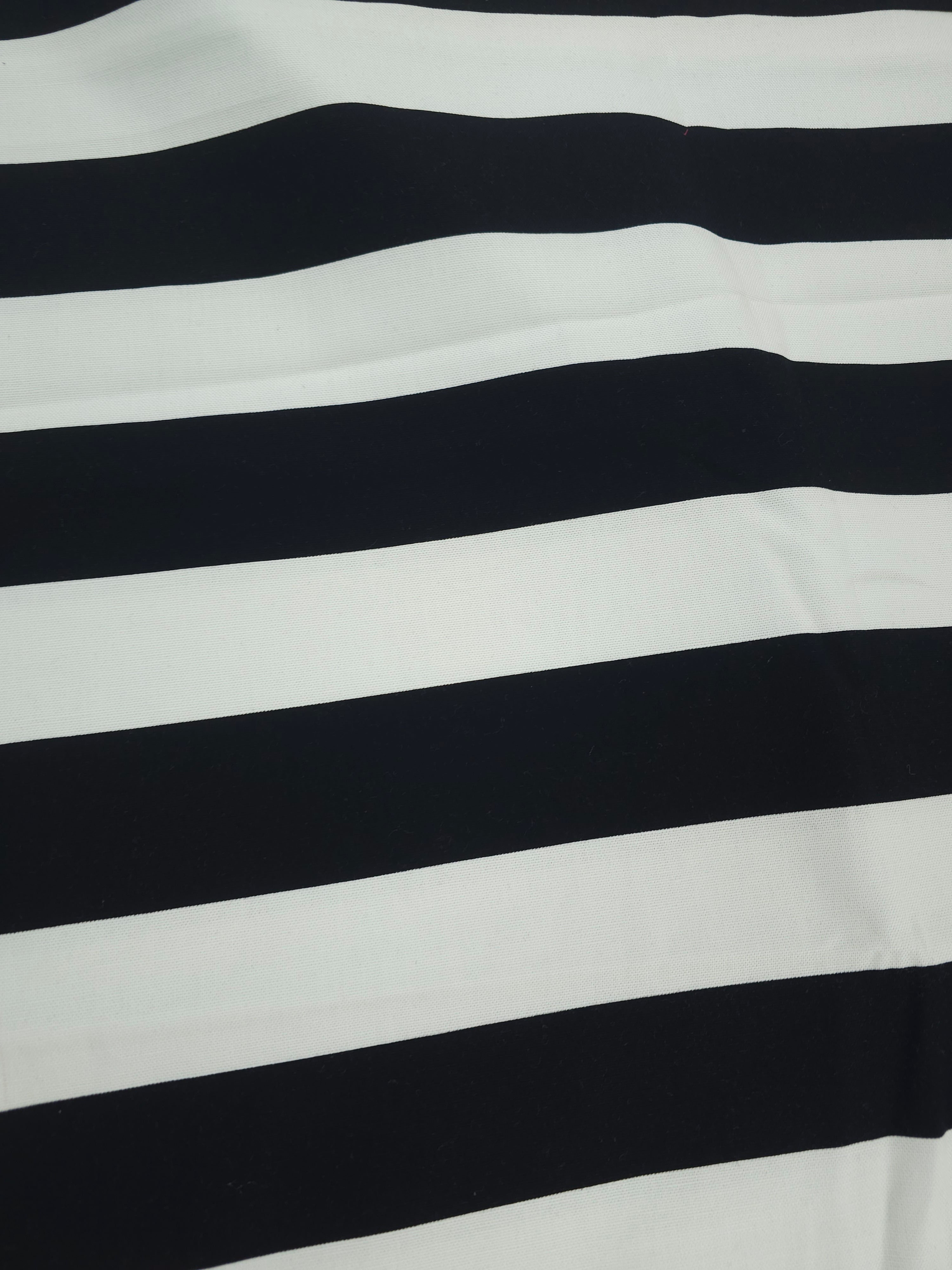 Black and white stripe Cotton canvas- 2m piece
