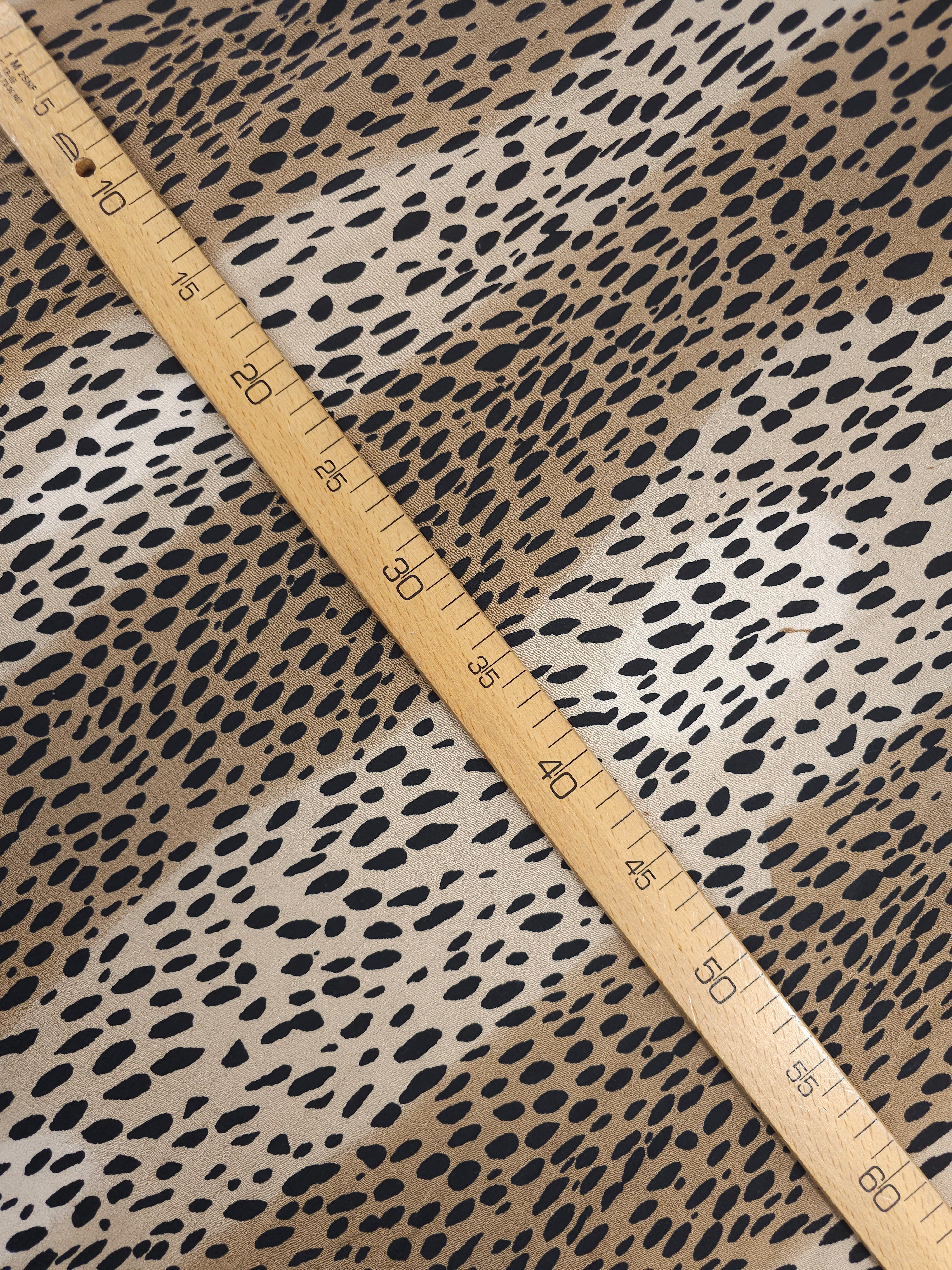 Brown/Beige Irregular Leopard Viscose Crepe