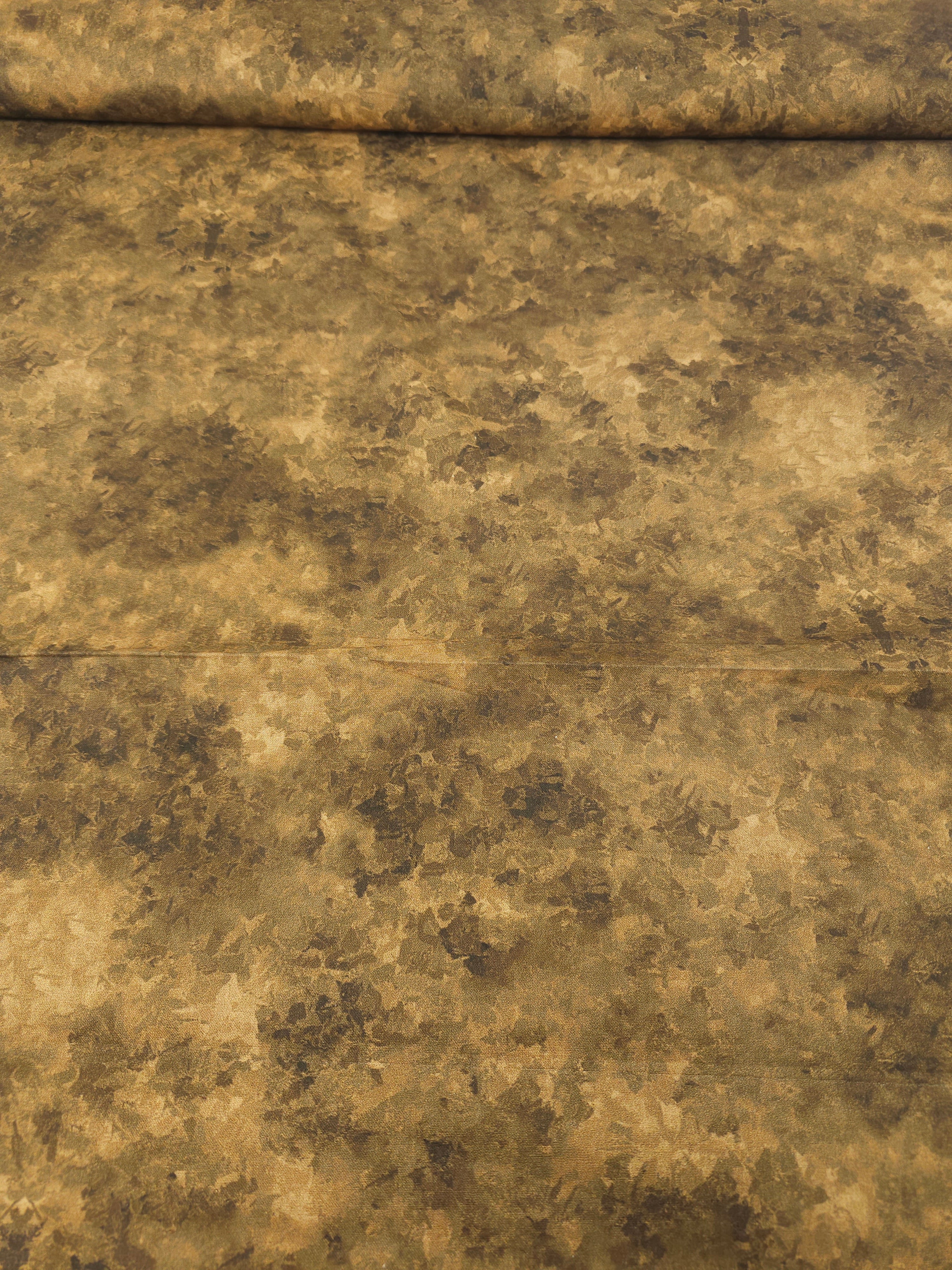 Moss Brown Marble Splash 100% Cotton