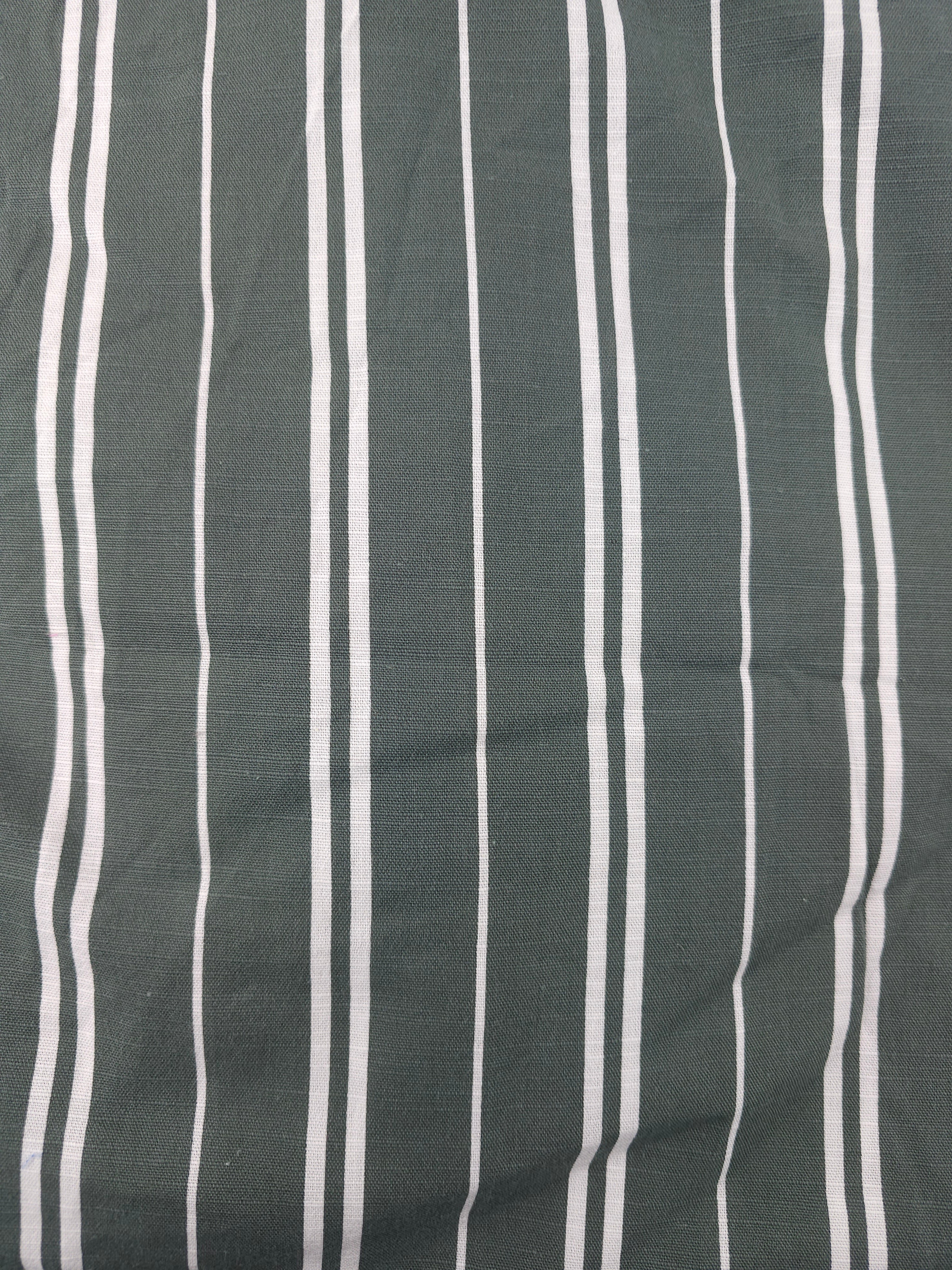 Forest green stripe Viscose- 4m piece