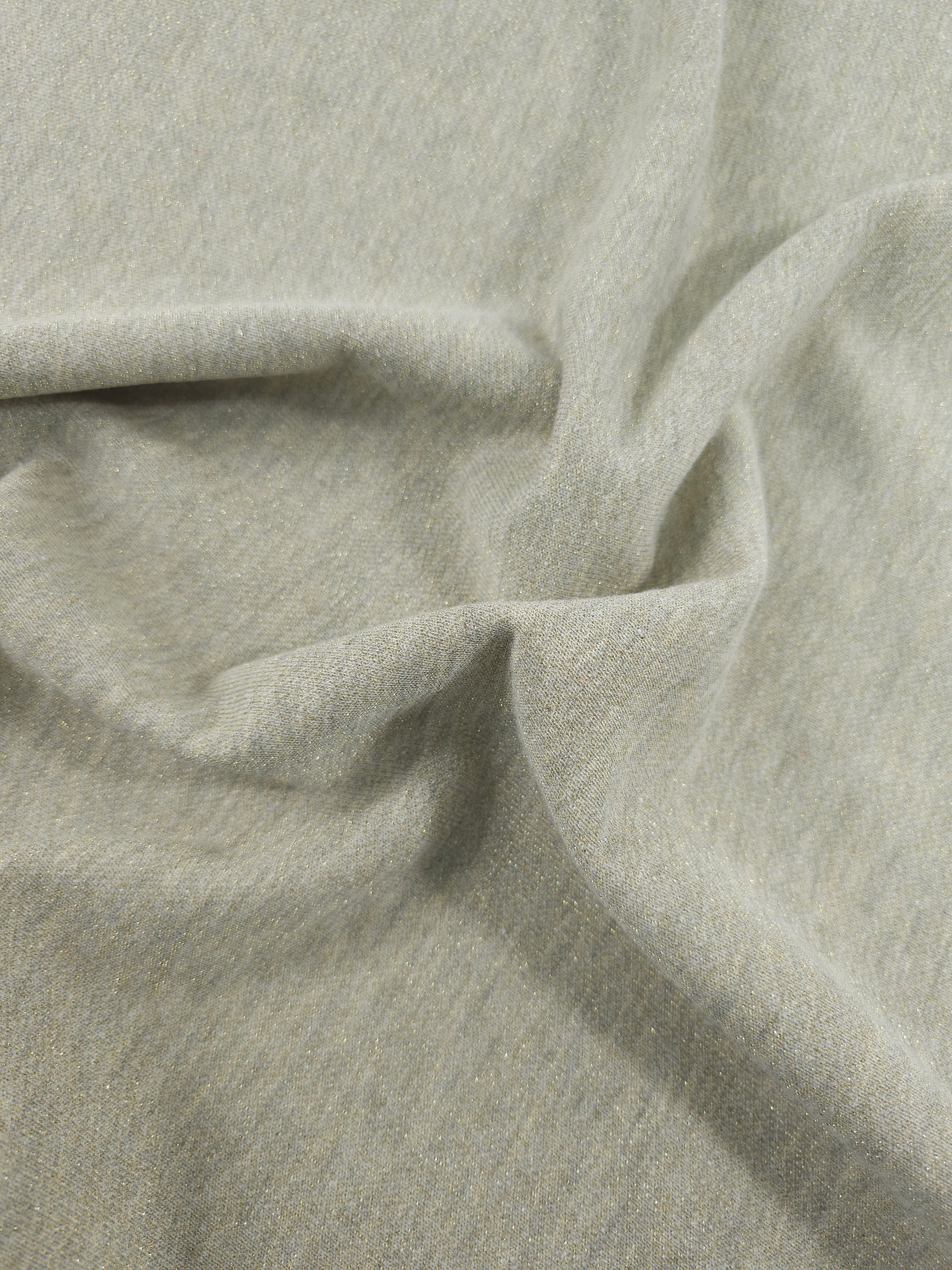 Greige/Gold Lurex Loopback Terry