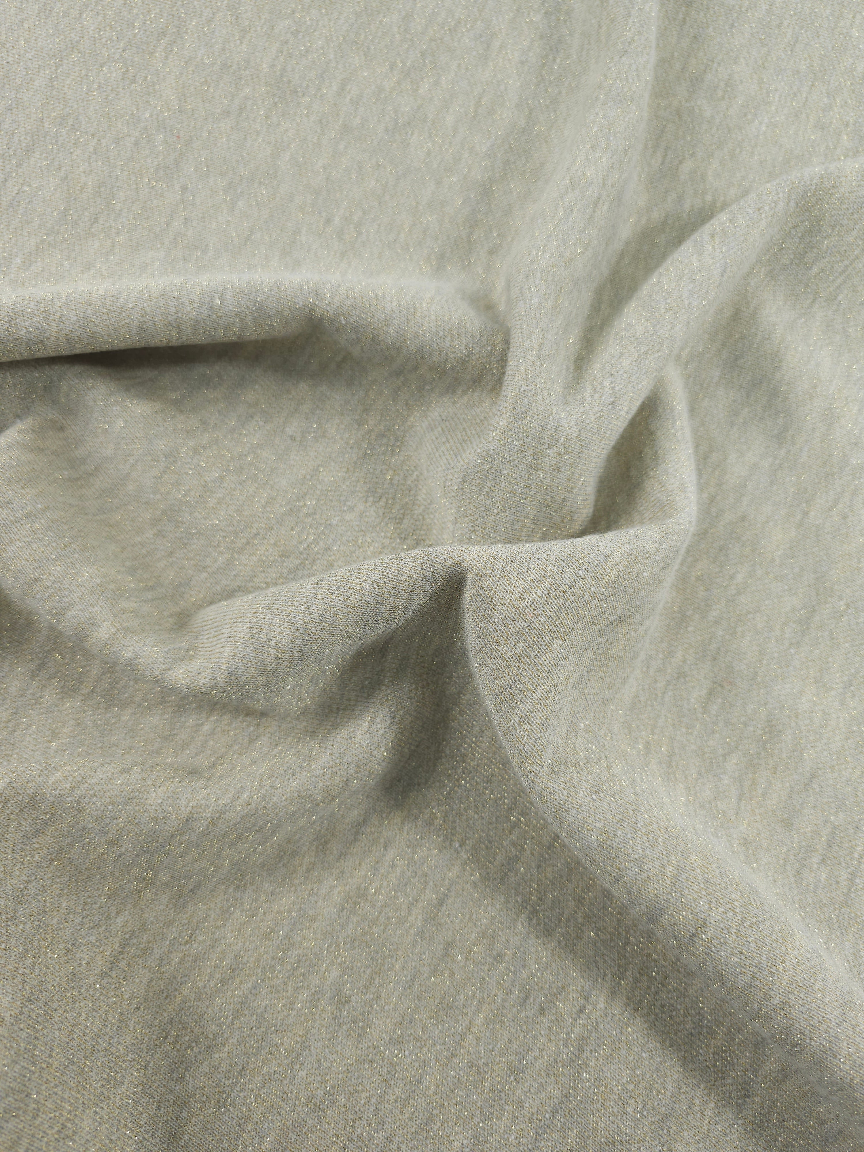 Greige/Gold Lurex Loopback Terry