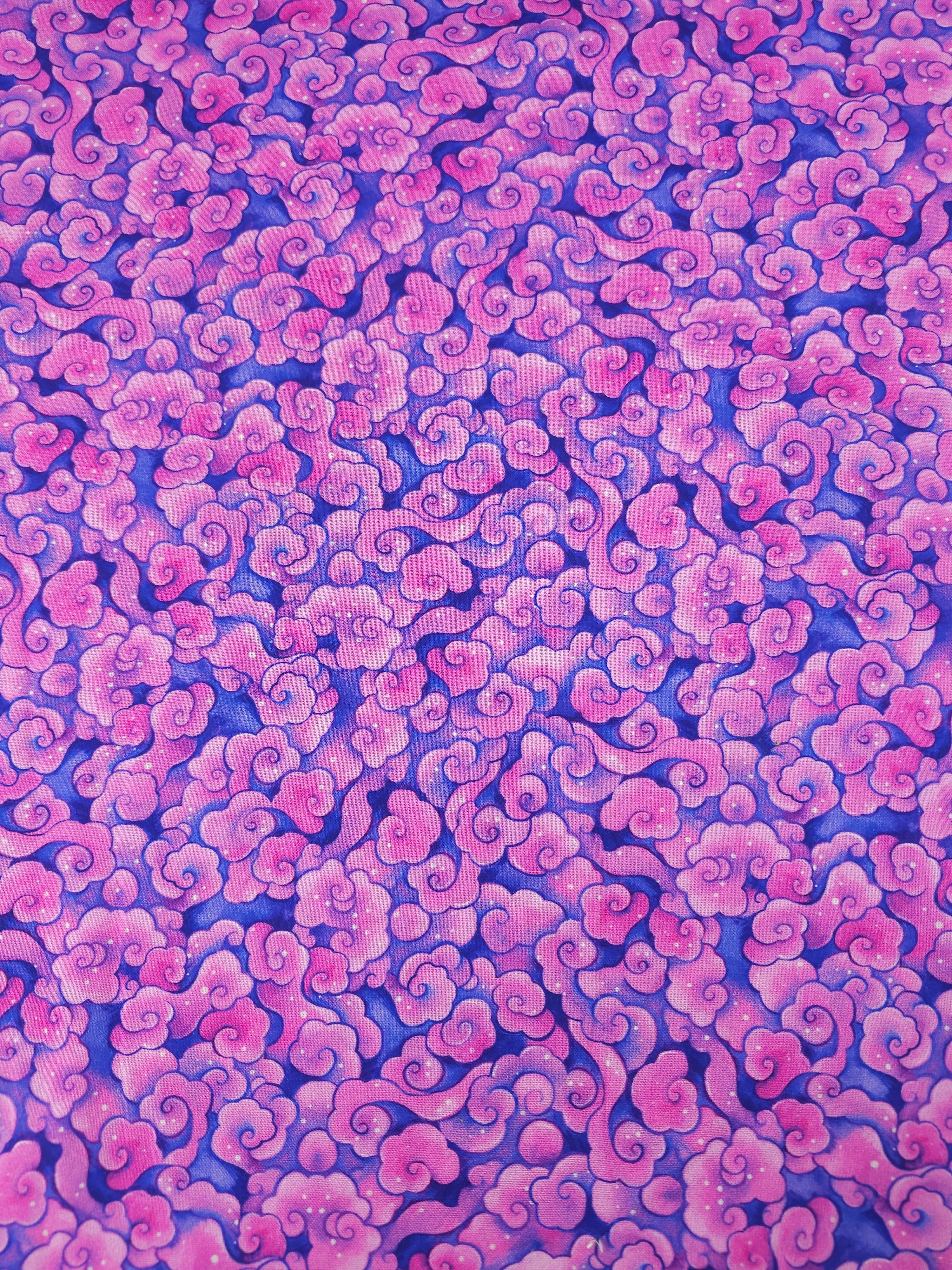 Purple/Pink Swirling Clouds 100% Cotton