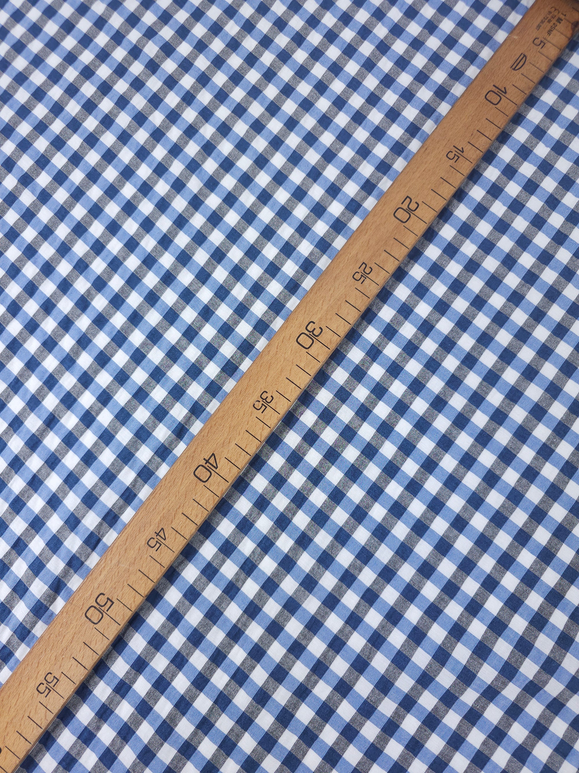Hale Blue/Grey Small Gingham Cotton Poly