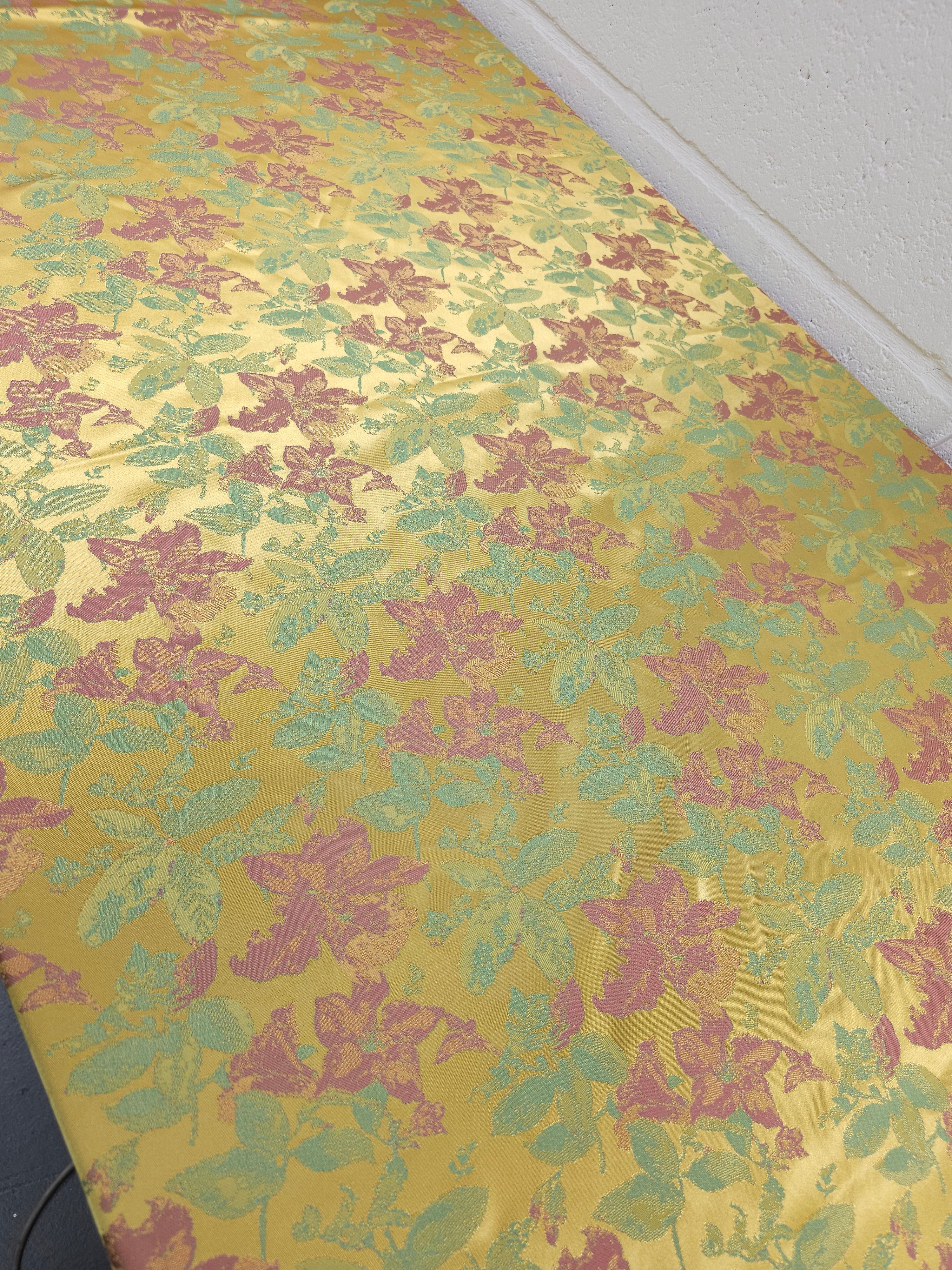 Gold Petal Floral Viscose Jacquard Mix