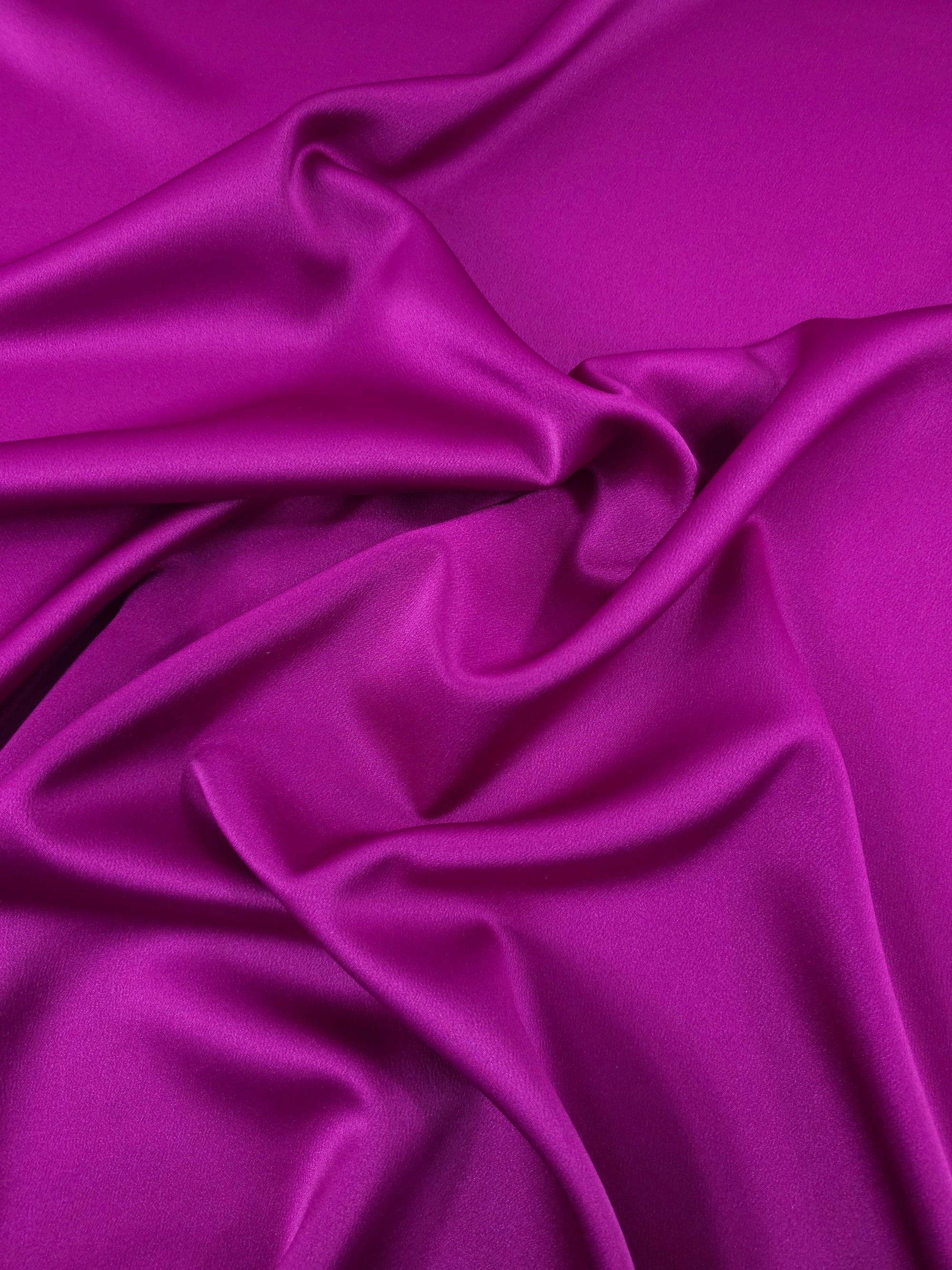 Magenta Purple Crepe Backed Satin Stretch