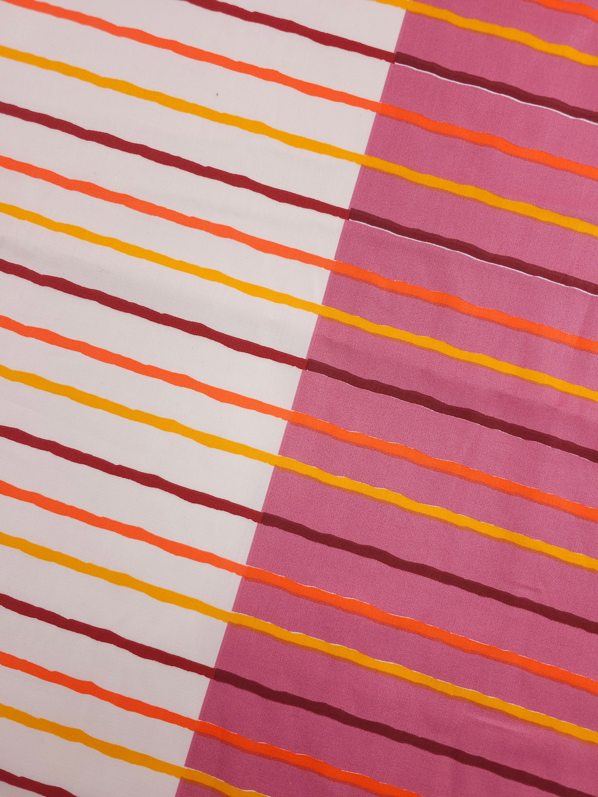 Orange/Plum Irregular Stripe Shifter 100% Cotton 62"