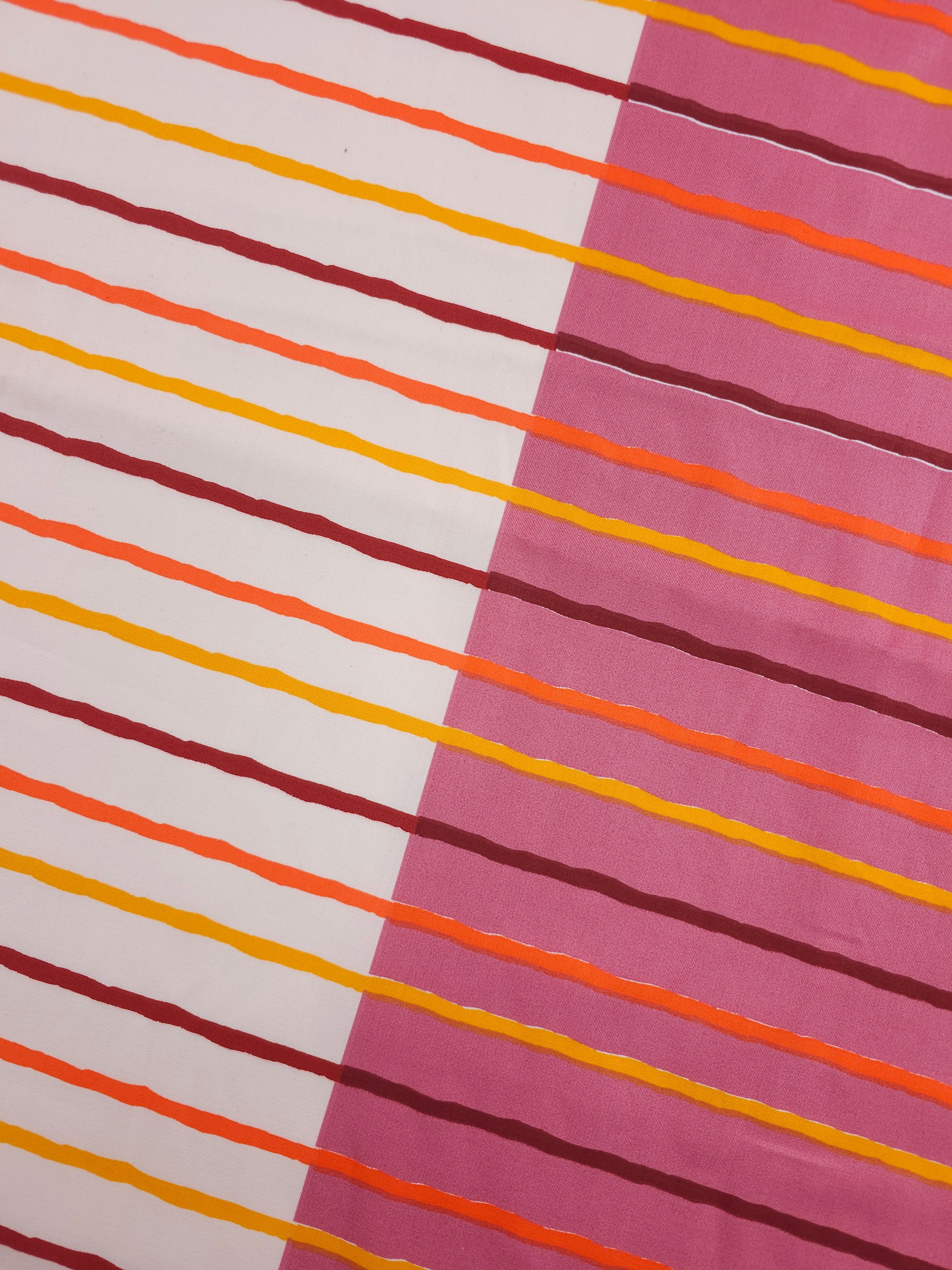 Orange/Plum Irregular Stripe Shifter 100% Cotton 62"