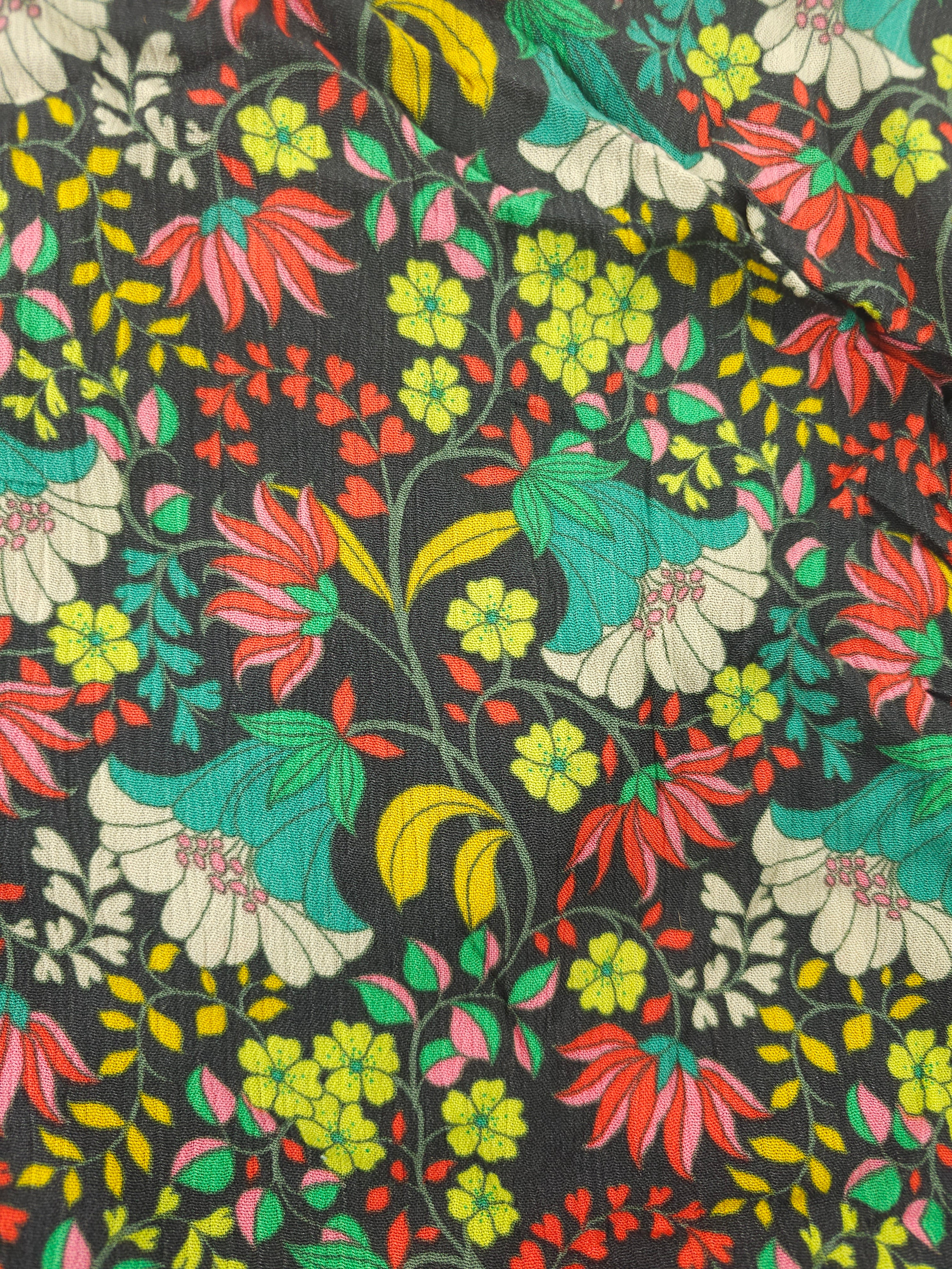 Brown floral fabric- 1m