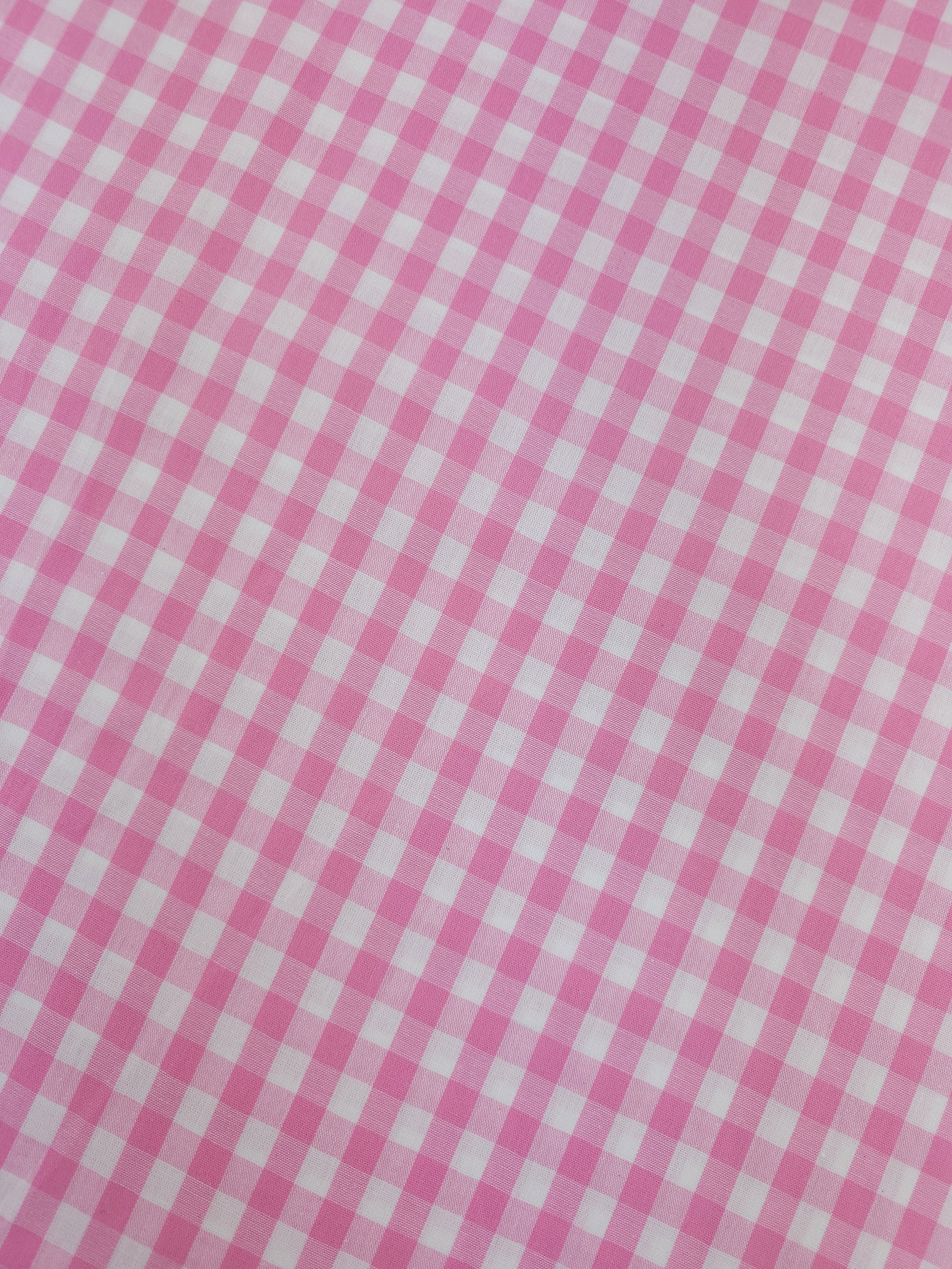 Pink Gingham 100% Cotton