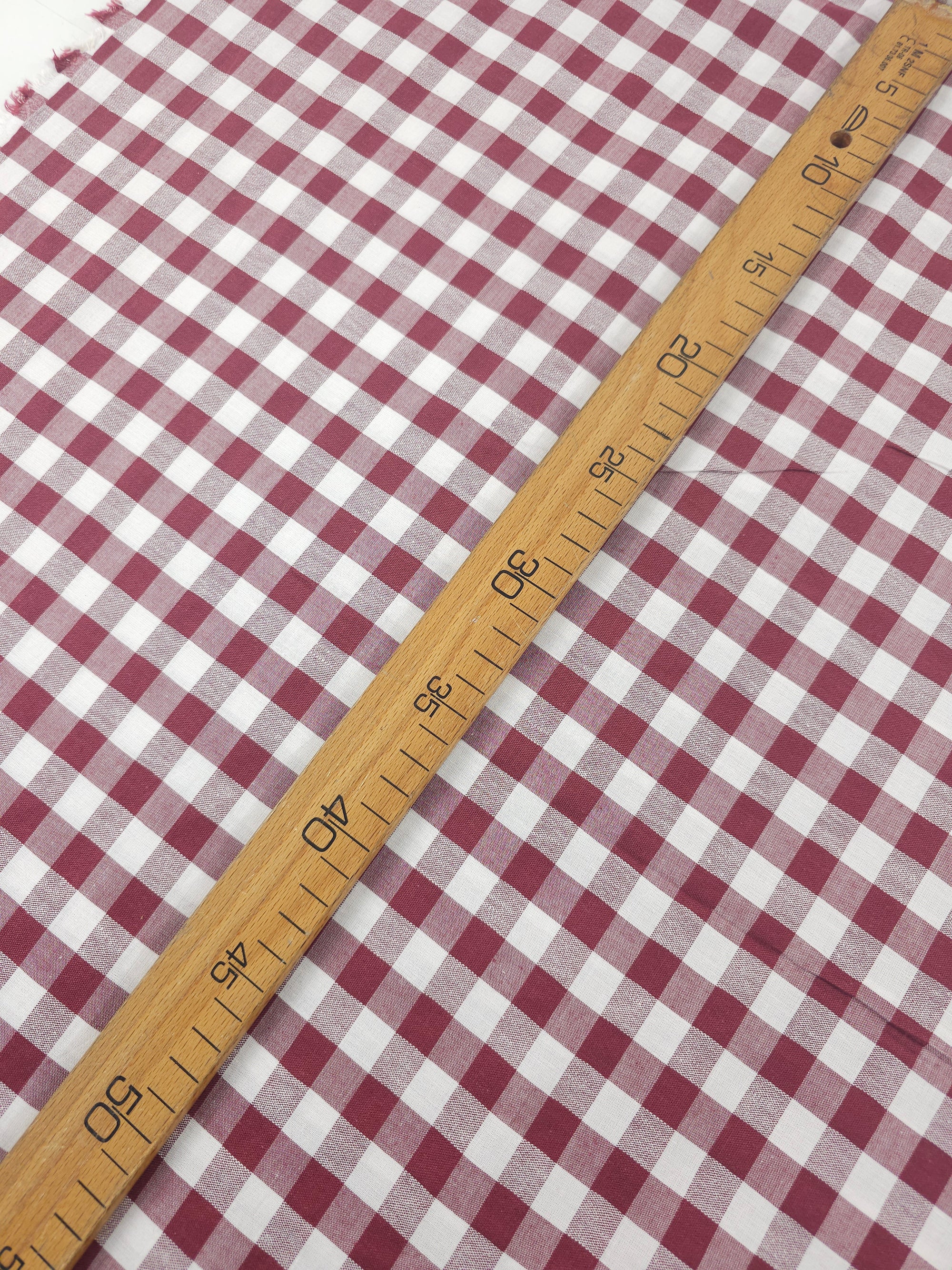 Burgundy Big Gingham 100% Cotton 86" *EXTRA WIDE*