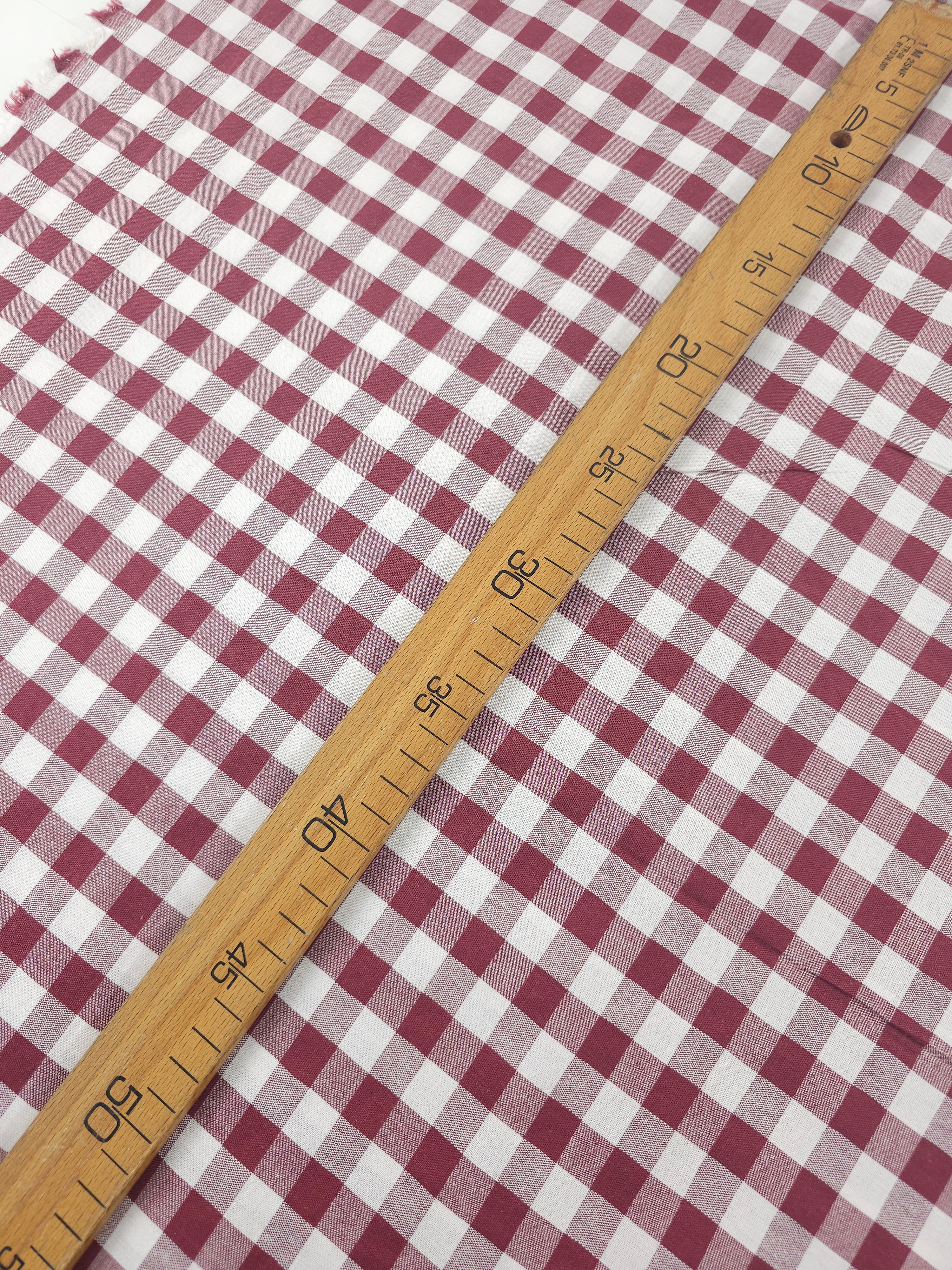 Burgundy Big Gingham 100% Cotton 86" *EXTRA WIDE*