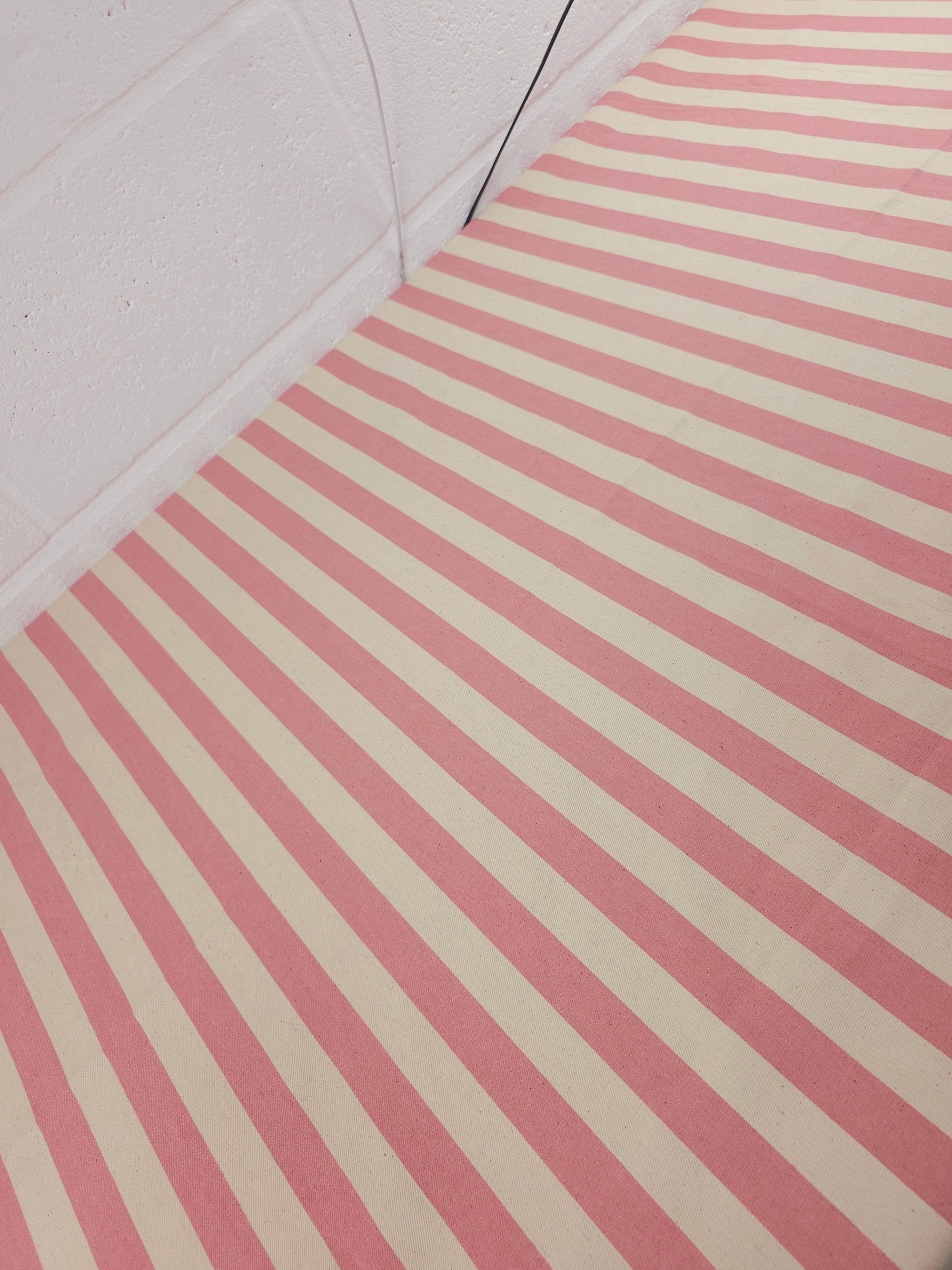 Candy Pink/Cream Stripe Denim