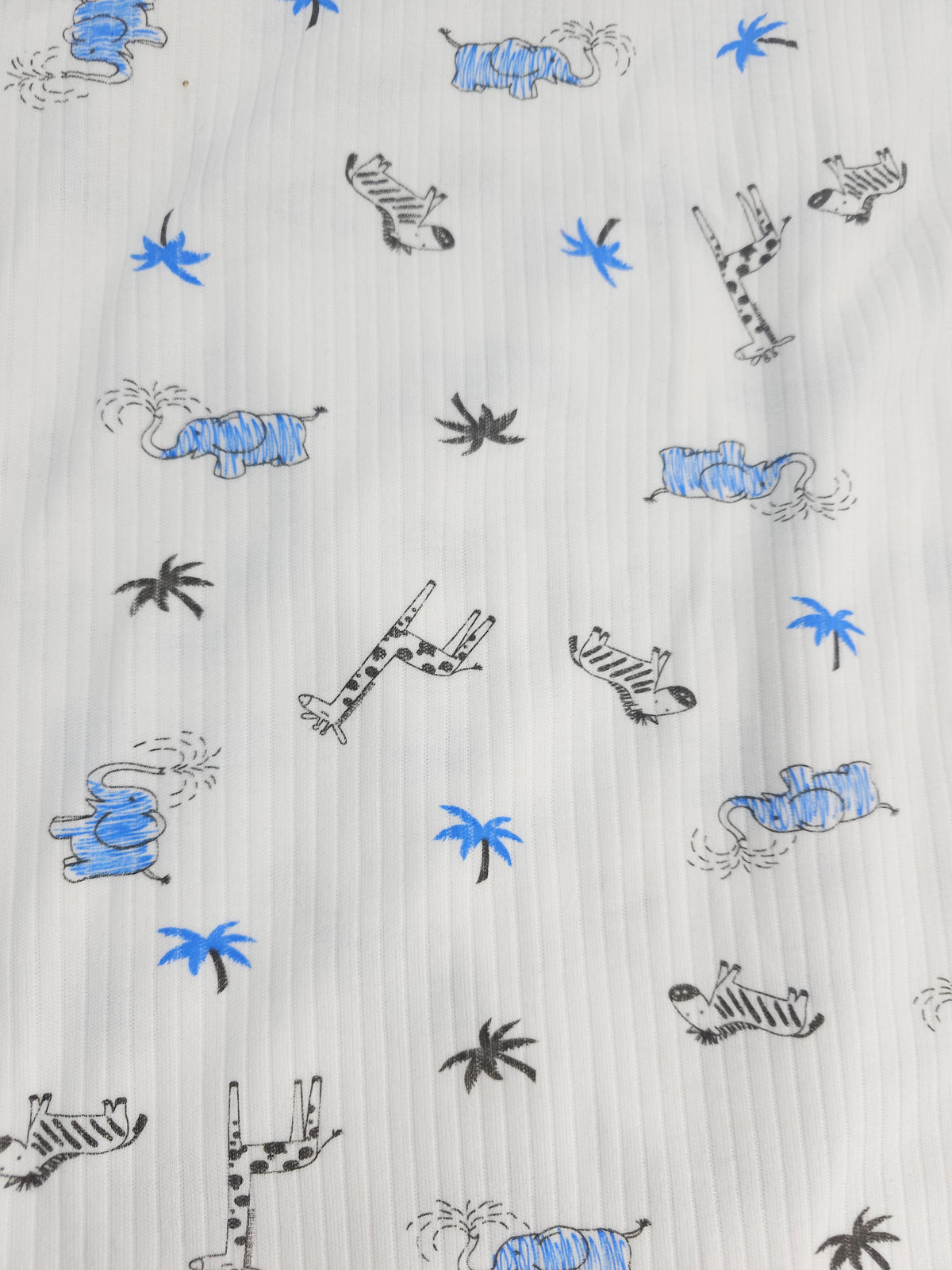 Blue animals Tubular Ribbing- 3.7m piece