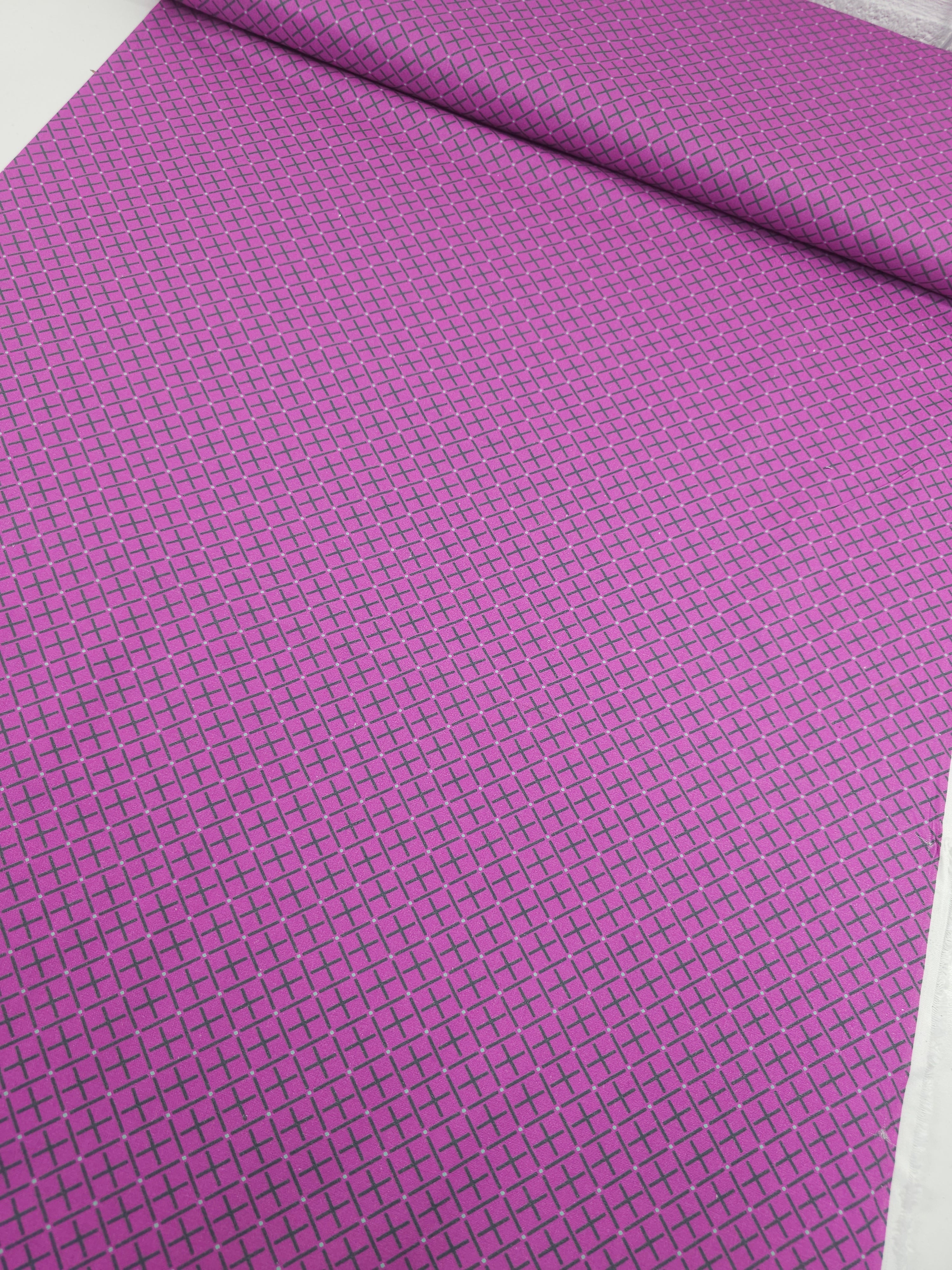 Magenta Purple/Green Diamond Cross 100% Cotton