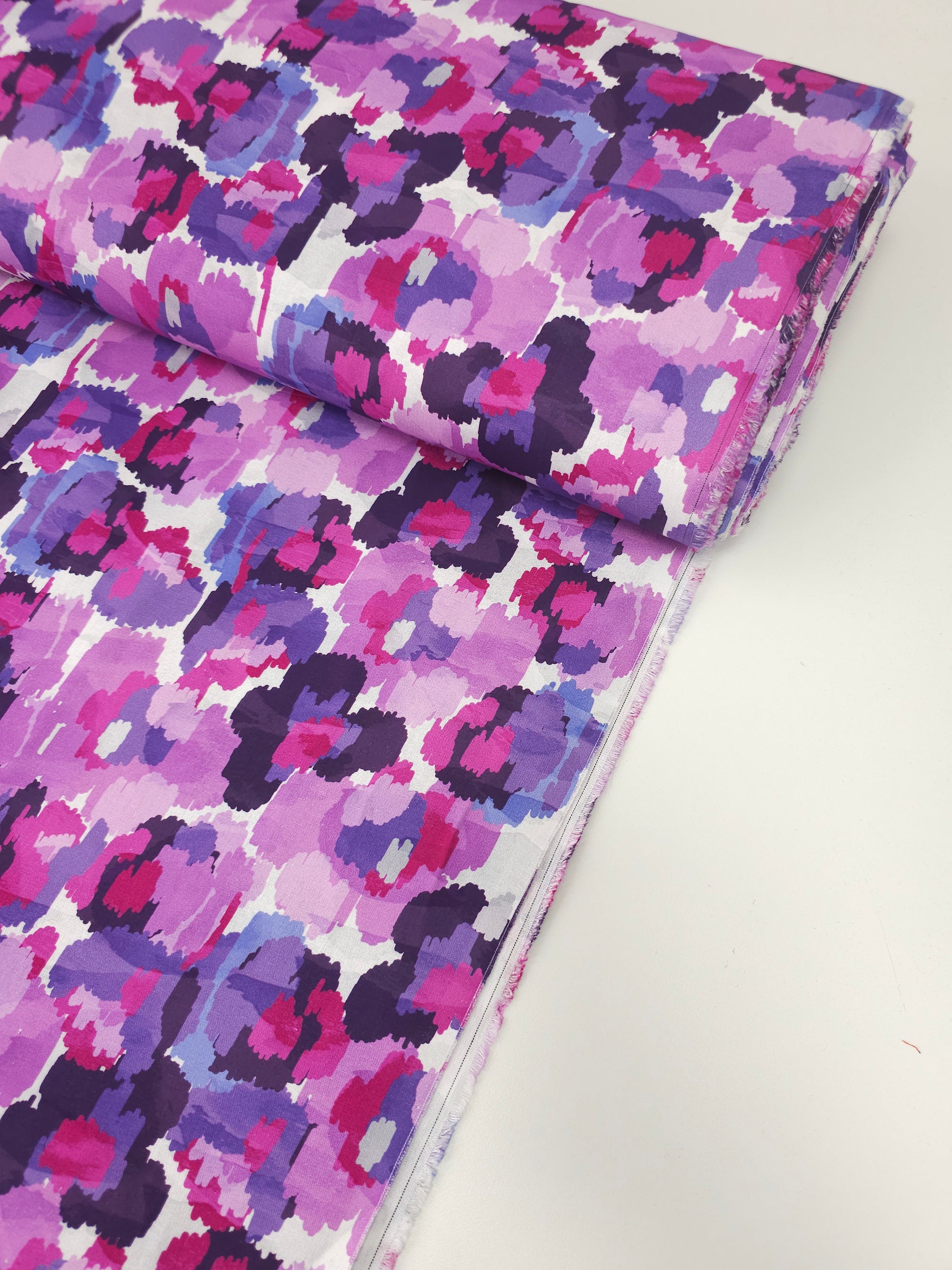 Purple Abstract Static Smudge 100% Cotton