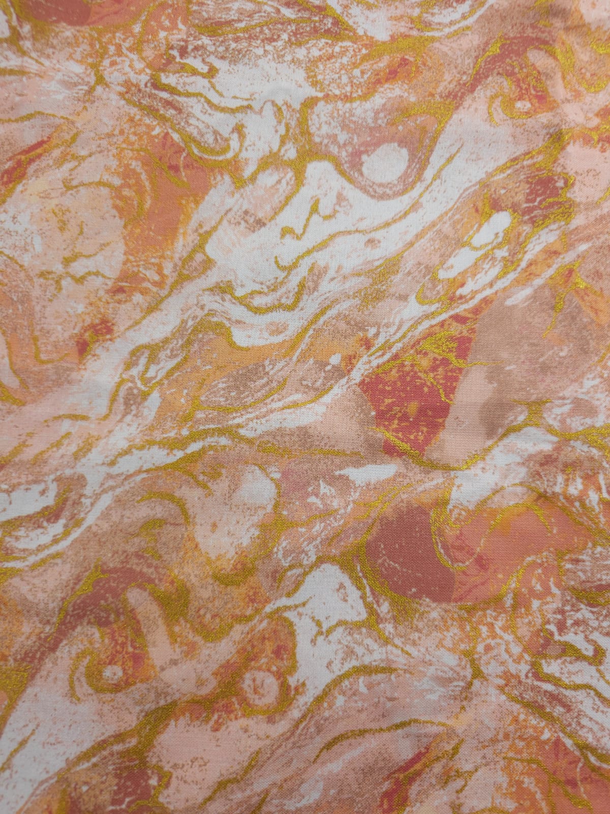 Apricot Marbled Earth Cotton - 2m Piece