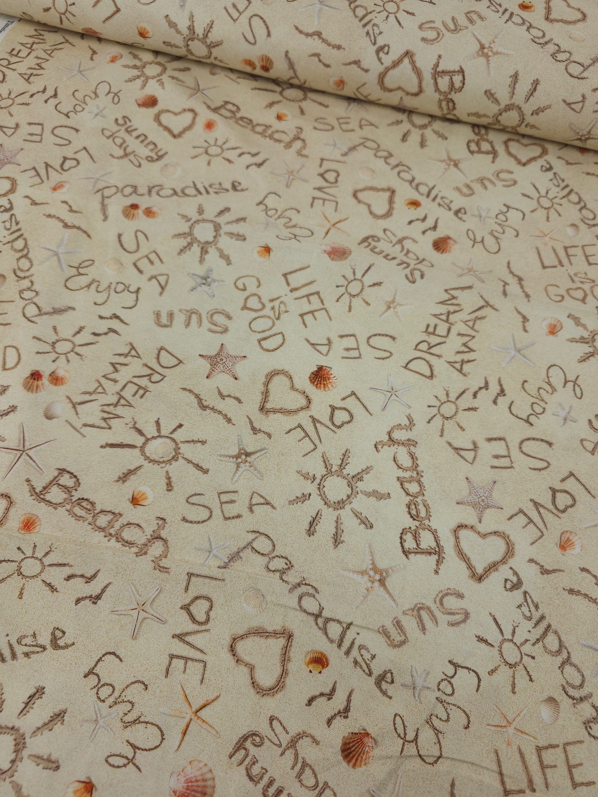 Sandy Beach Script 100% Cotton