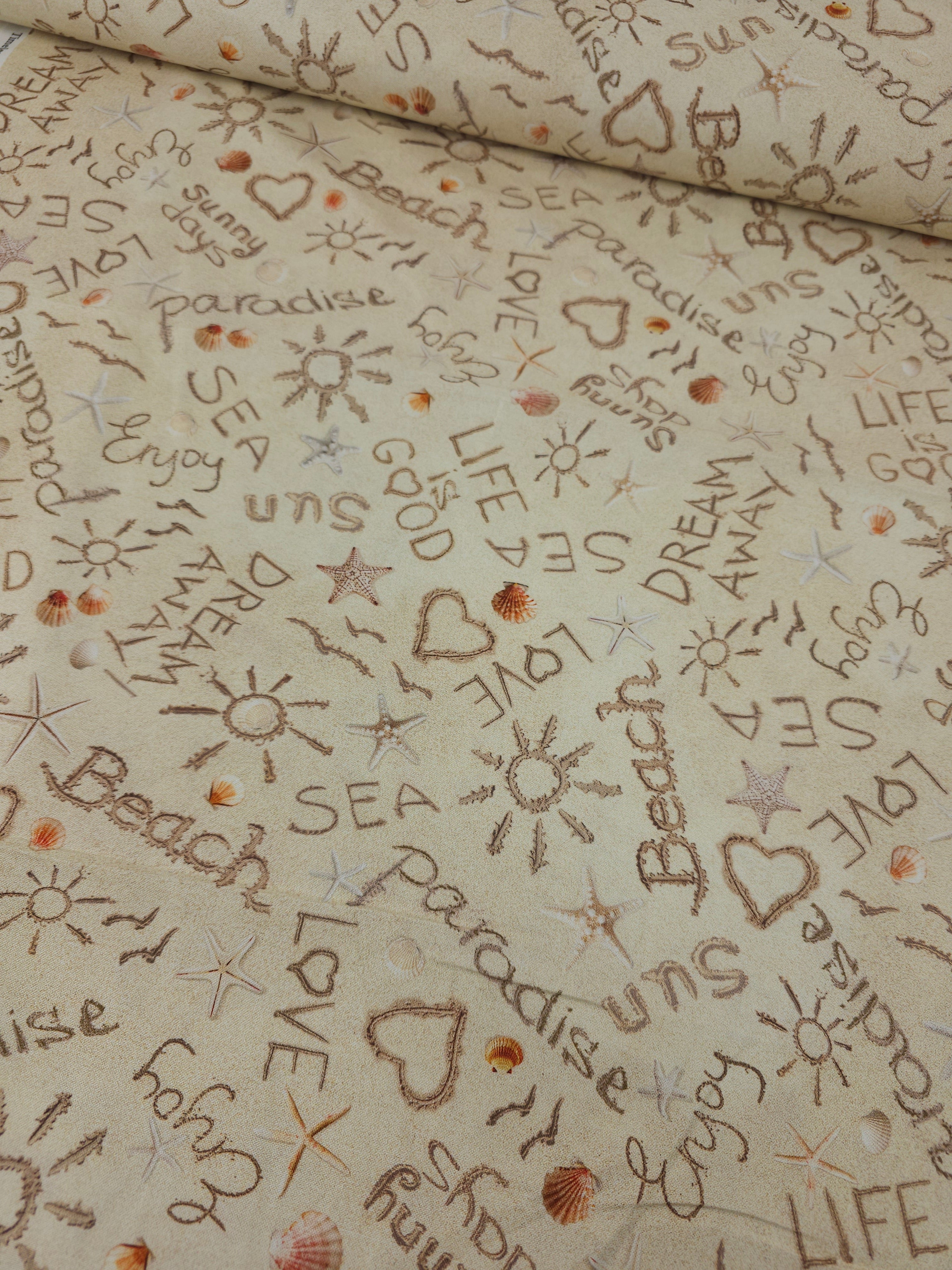 Sandy Beach Script 100% Cotton