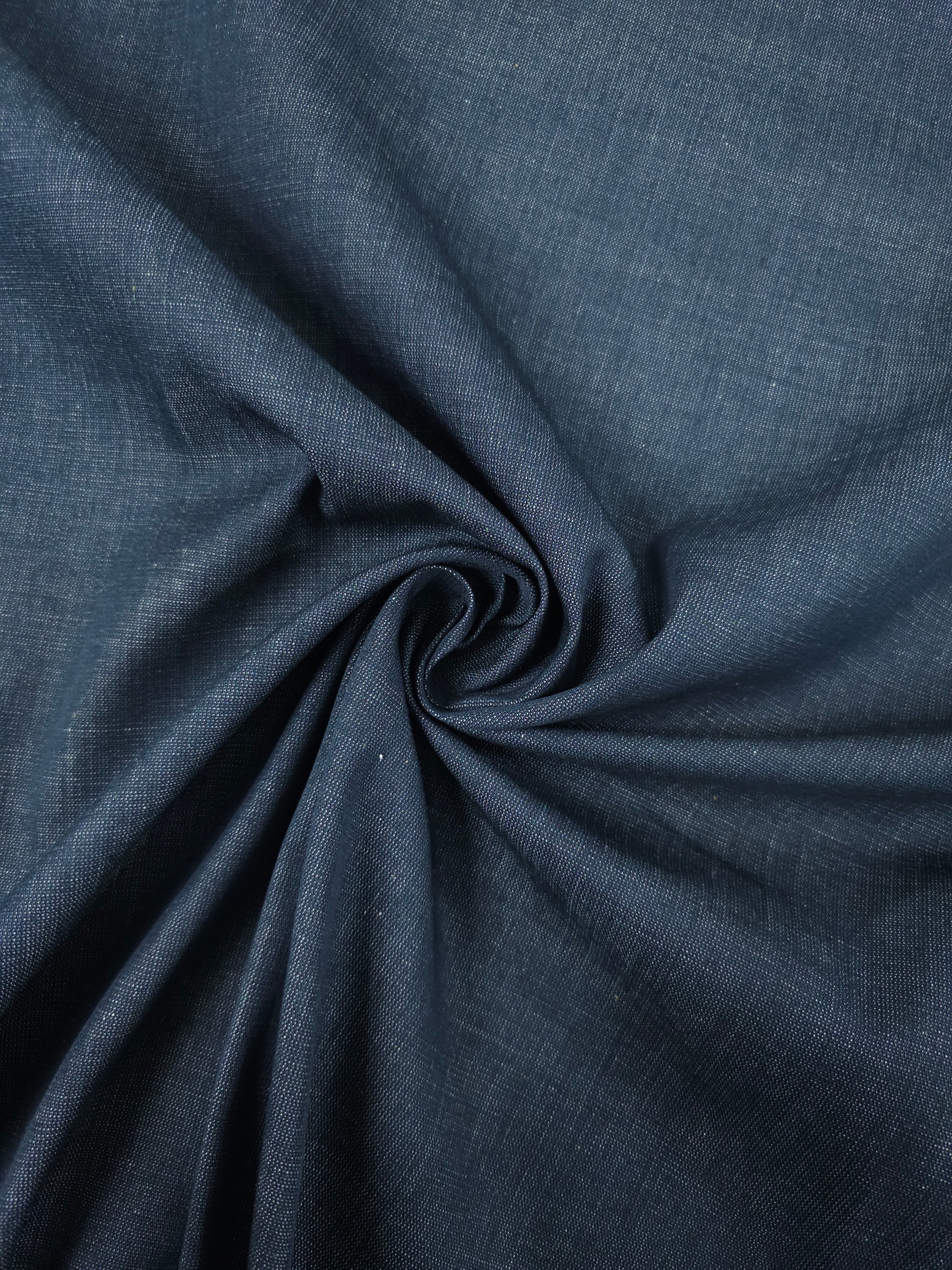 Greyish Navy Pique Chambray