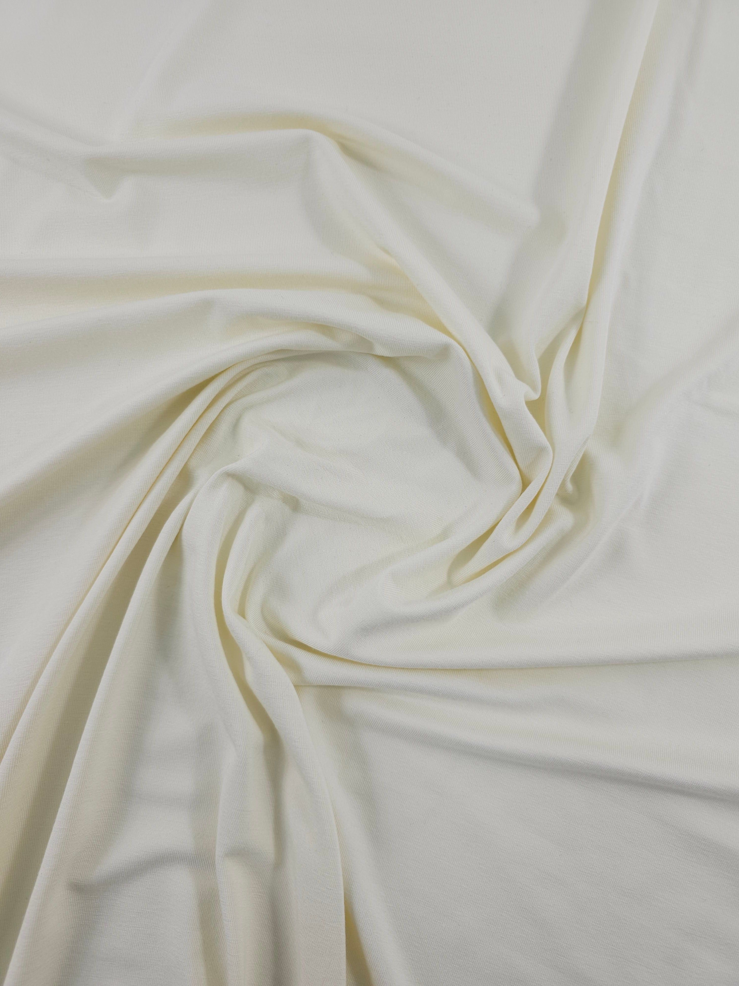 Pale Cream Organic Bamboo Cotton Jersey
