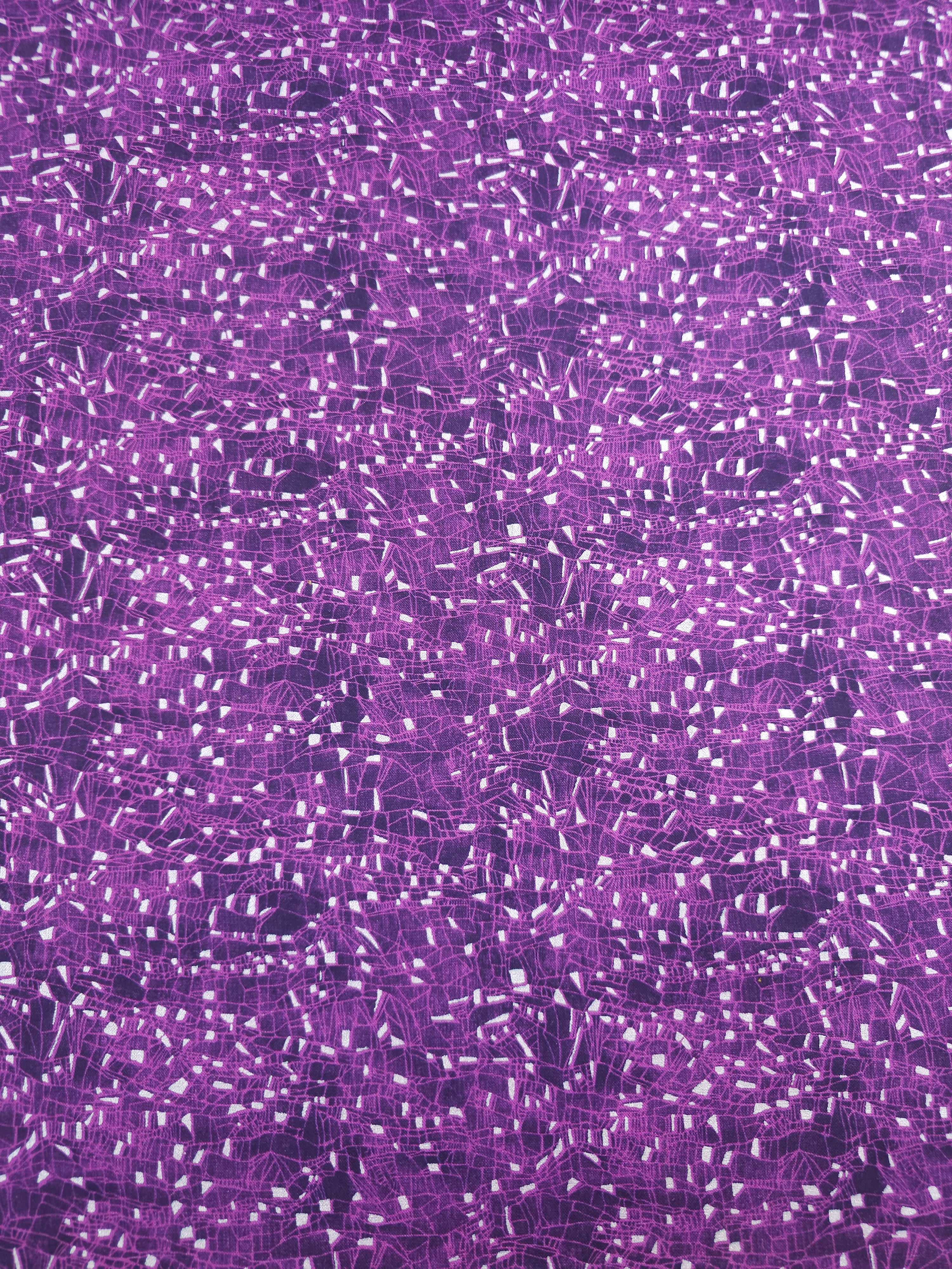 Purple/Silver Mosaic Crackles 100% Cotton - Benartex