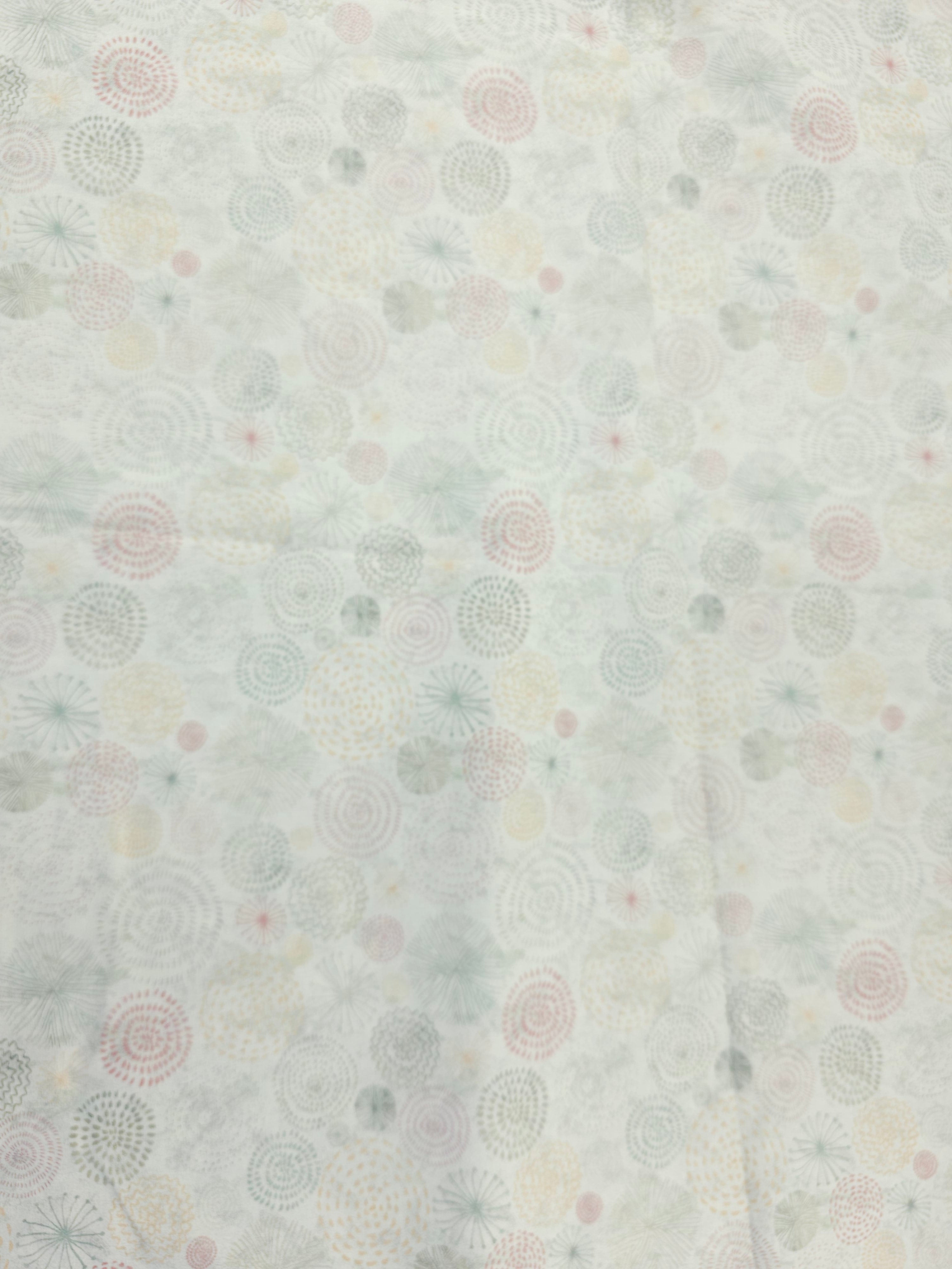 Pale grey pink dotted circle Cotton- 2m piece
