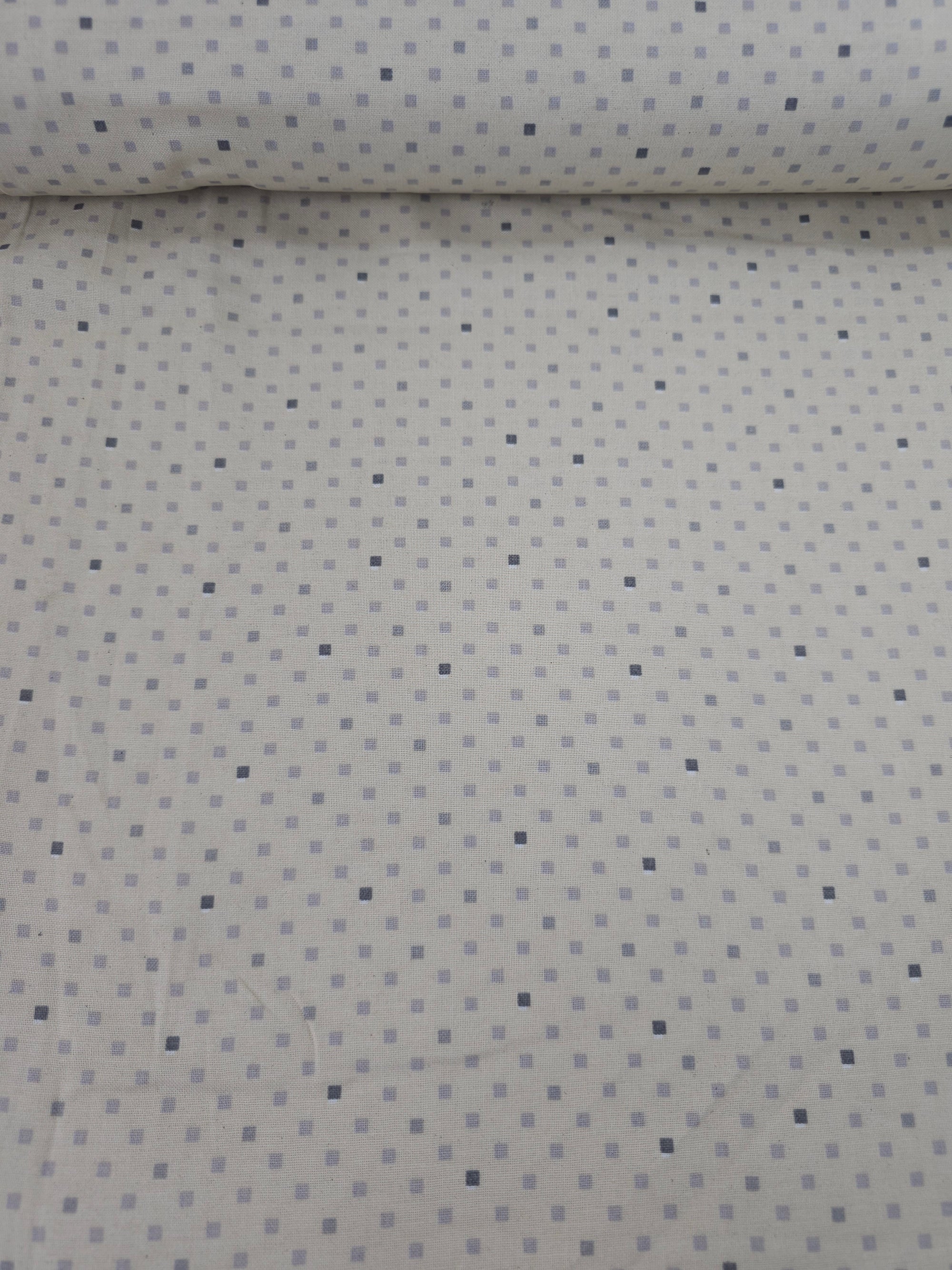 Beige/Grey Mini Square 100% Cotton