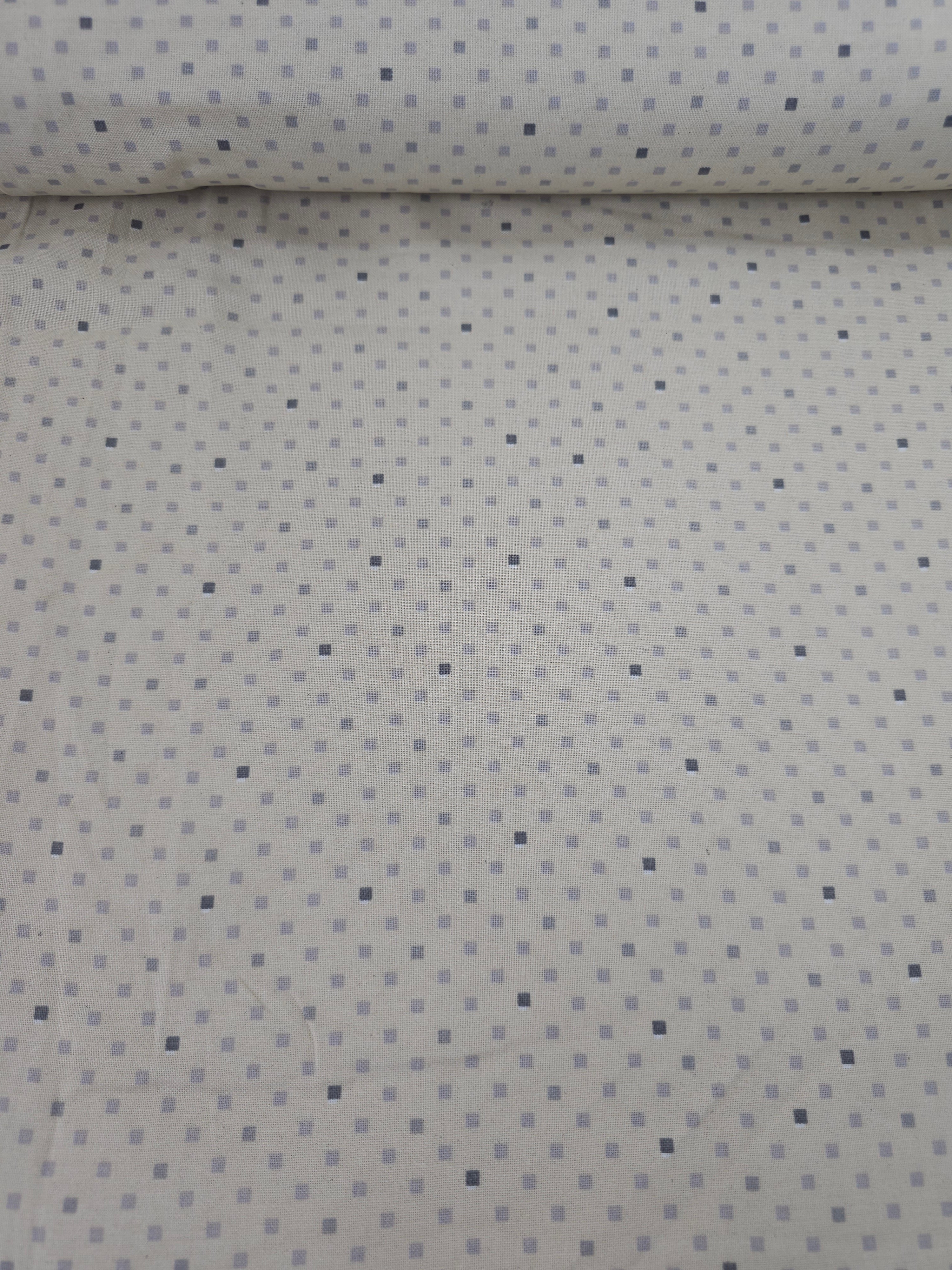 Beige/Grey Mini Square 100% Cotton